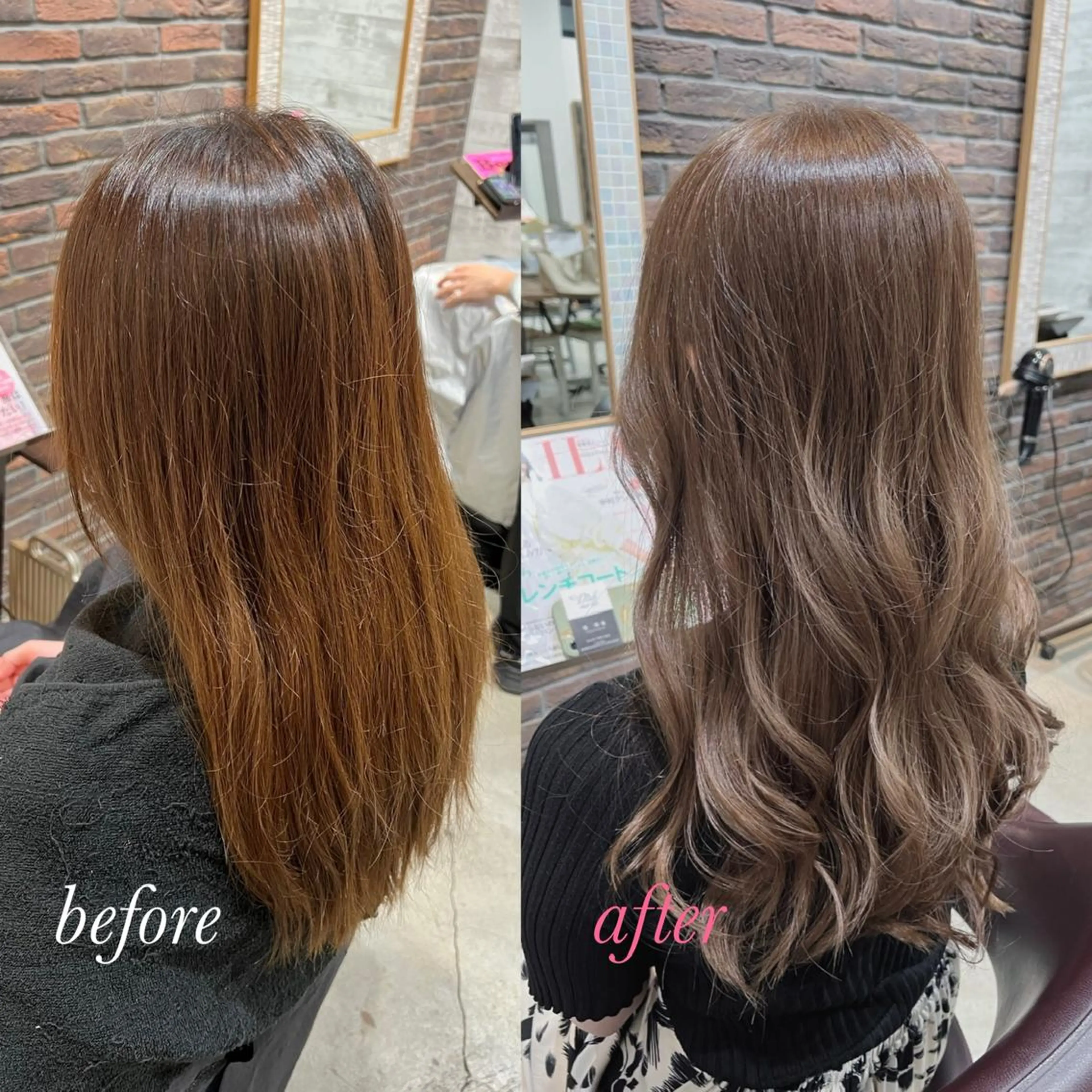 ロング カラー ヘアアレンジ キッズ バレイヤージュ ベージュカラー ブリーチ ケアブリーチ 透明感カラー カット ヘアカラー トリートメント 五反田　美容院☆張 明星☆韓国ヘアのヘアスタイル
