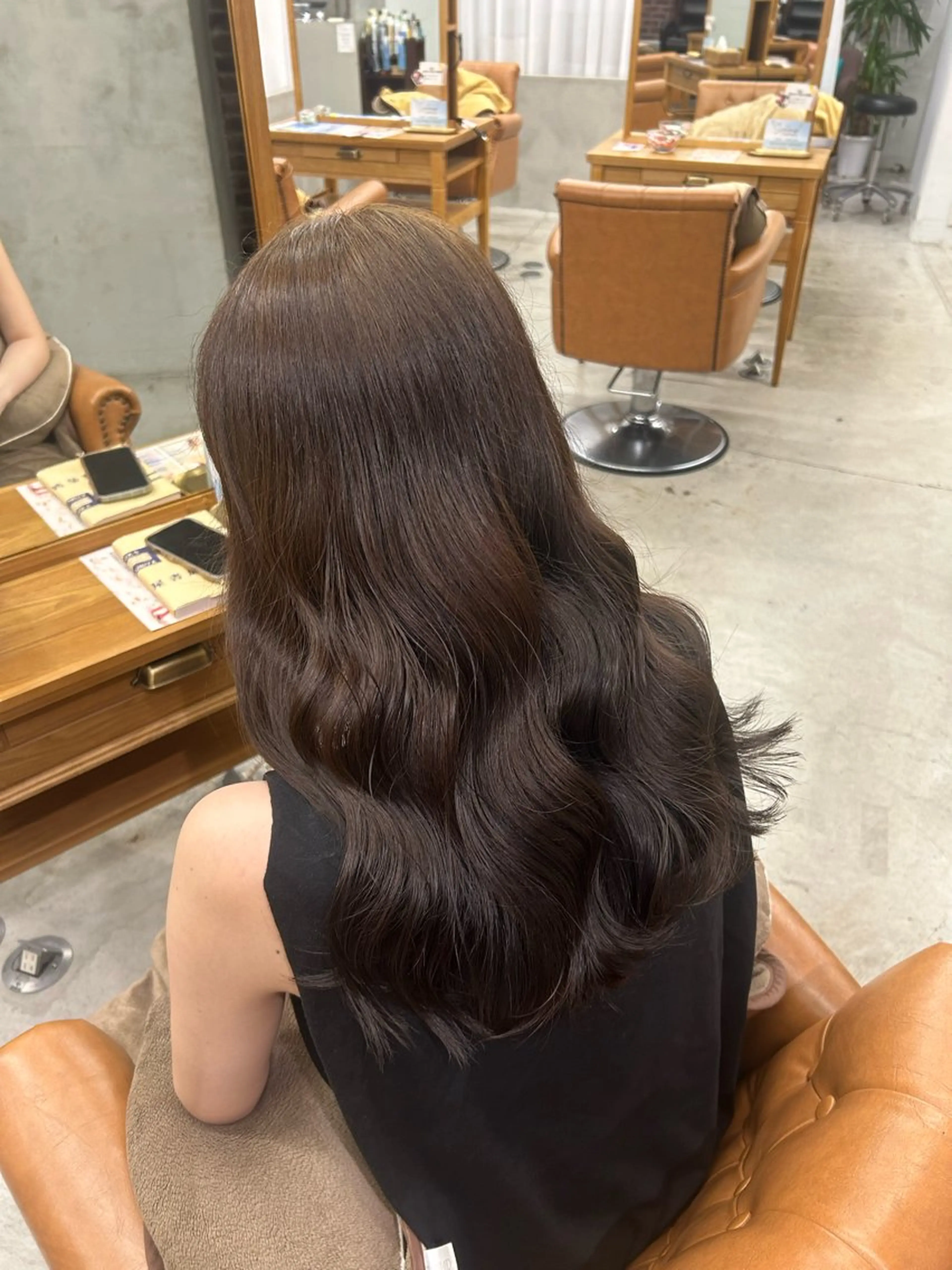 ロング カラー グレージュ オリーブカラー カット ヘアカラー トリートメント 山野愛子美容室銀座店所属・🌼髪質改善/透明感 艶髪タケドミのヘアスタイル