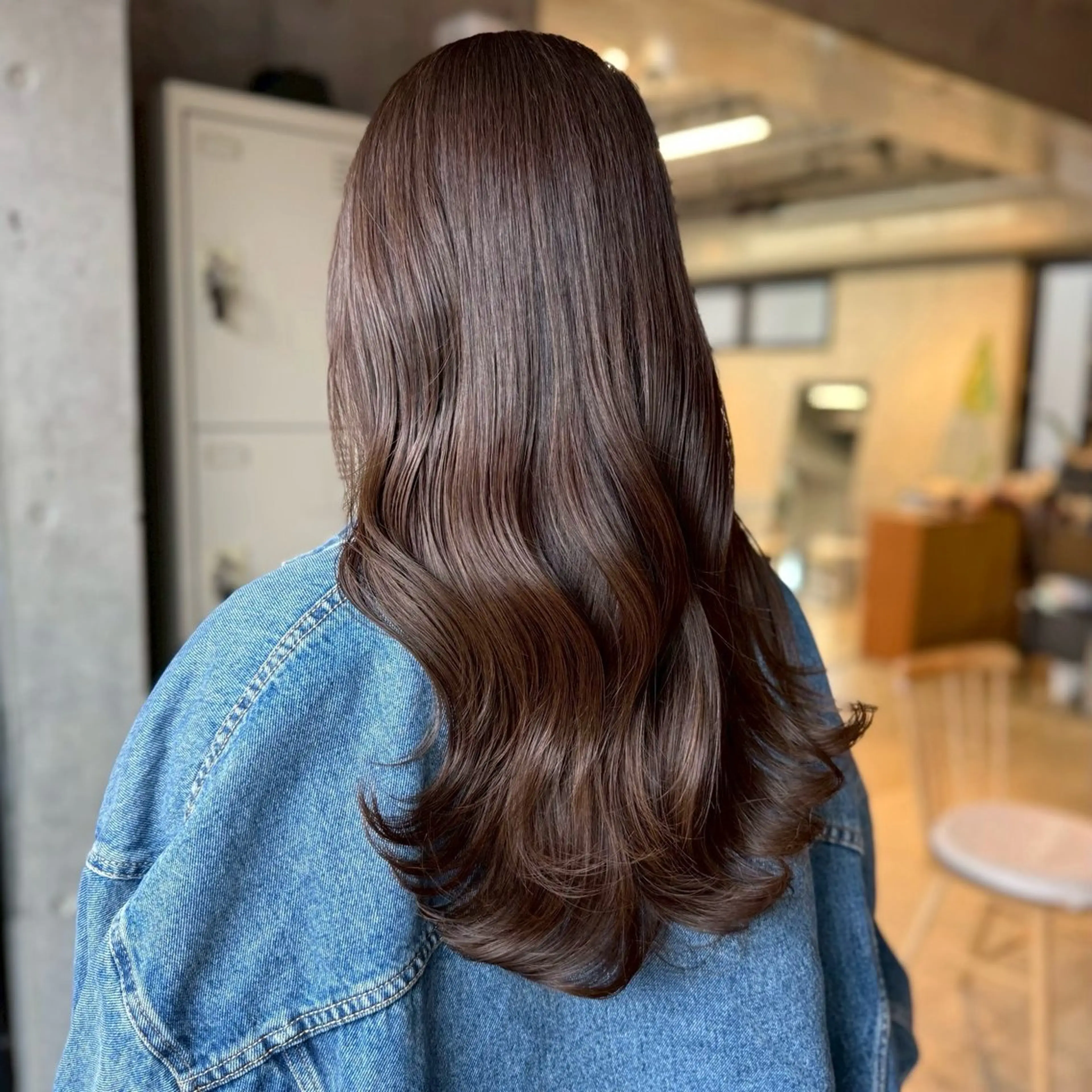 ロング カラー 透明感カラー オレンジ ヘアカラー トリートメント AIN.ANLY 明治神宮前所属・徳浜 睦希のヘアスタイル