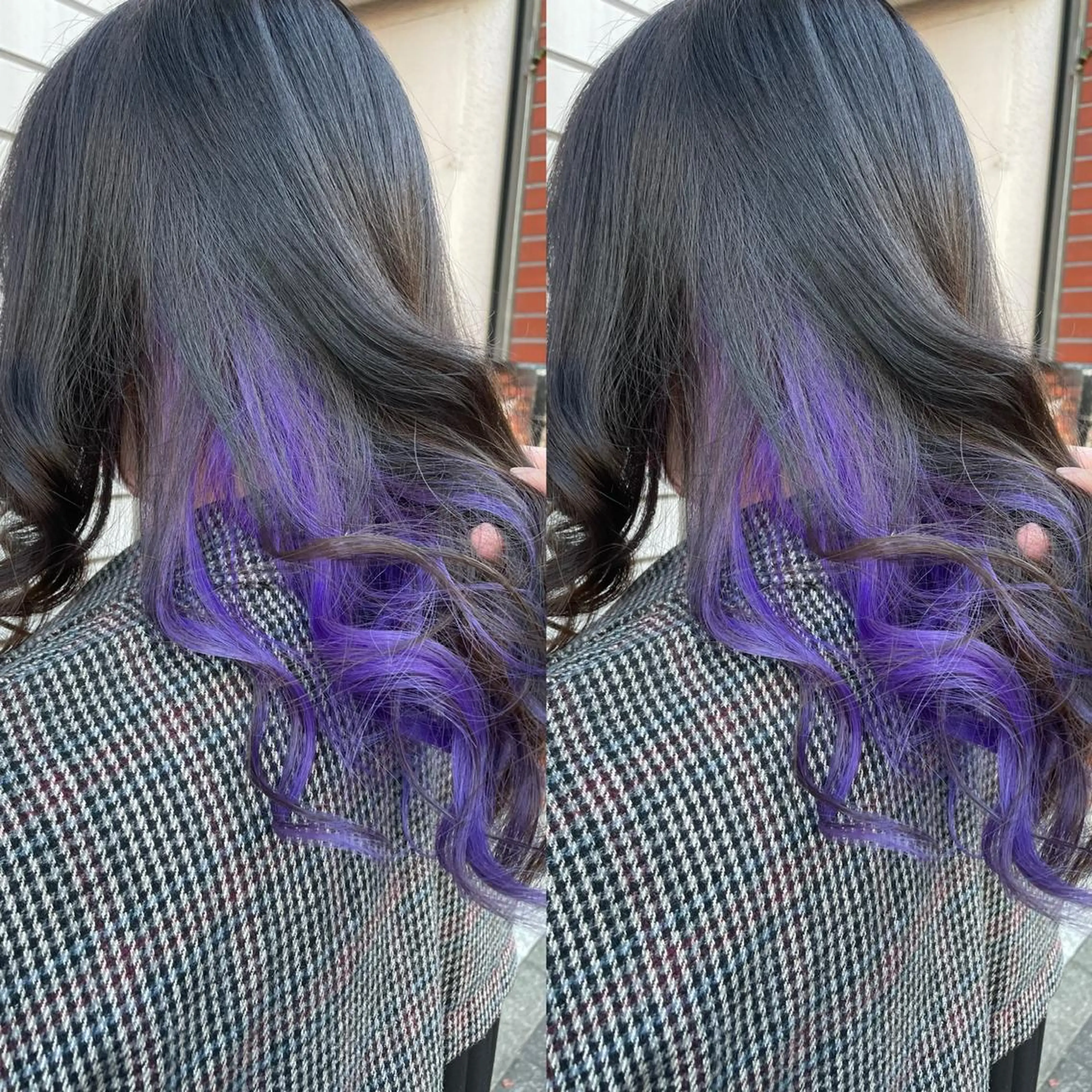 ミディアム カラー インナーカラー パープルカラー 👑派手髪/カット 👑ANRYのヘアスタイル