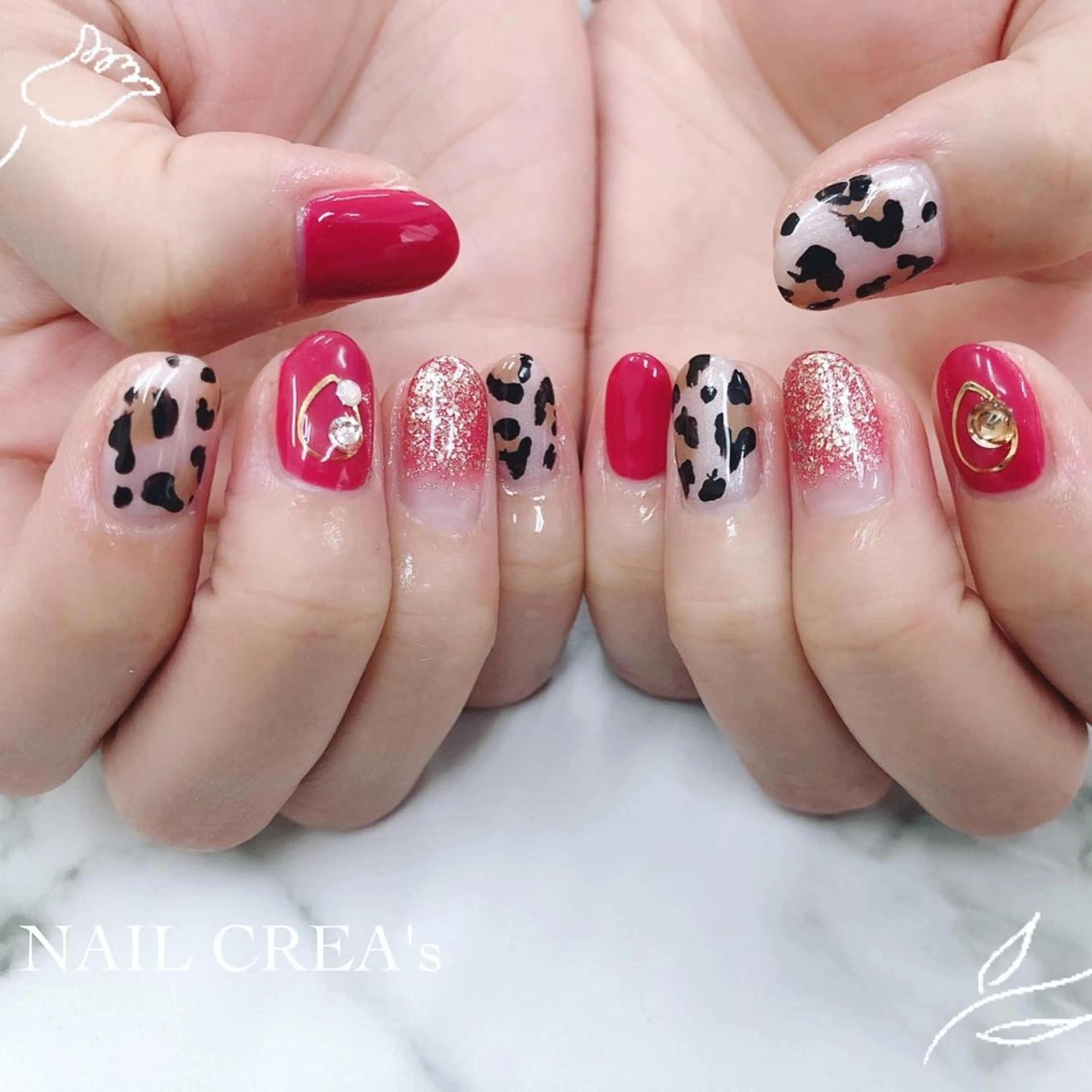 ネイル アニマル柄 持ち込み 冬ネイル ハンドネイル フットネイル ネイルクレアズ所属・NAIL CREAs ネイルクレアズのネイルデザイン