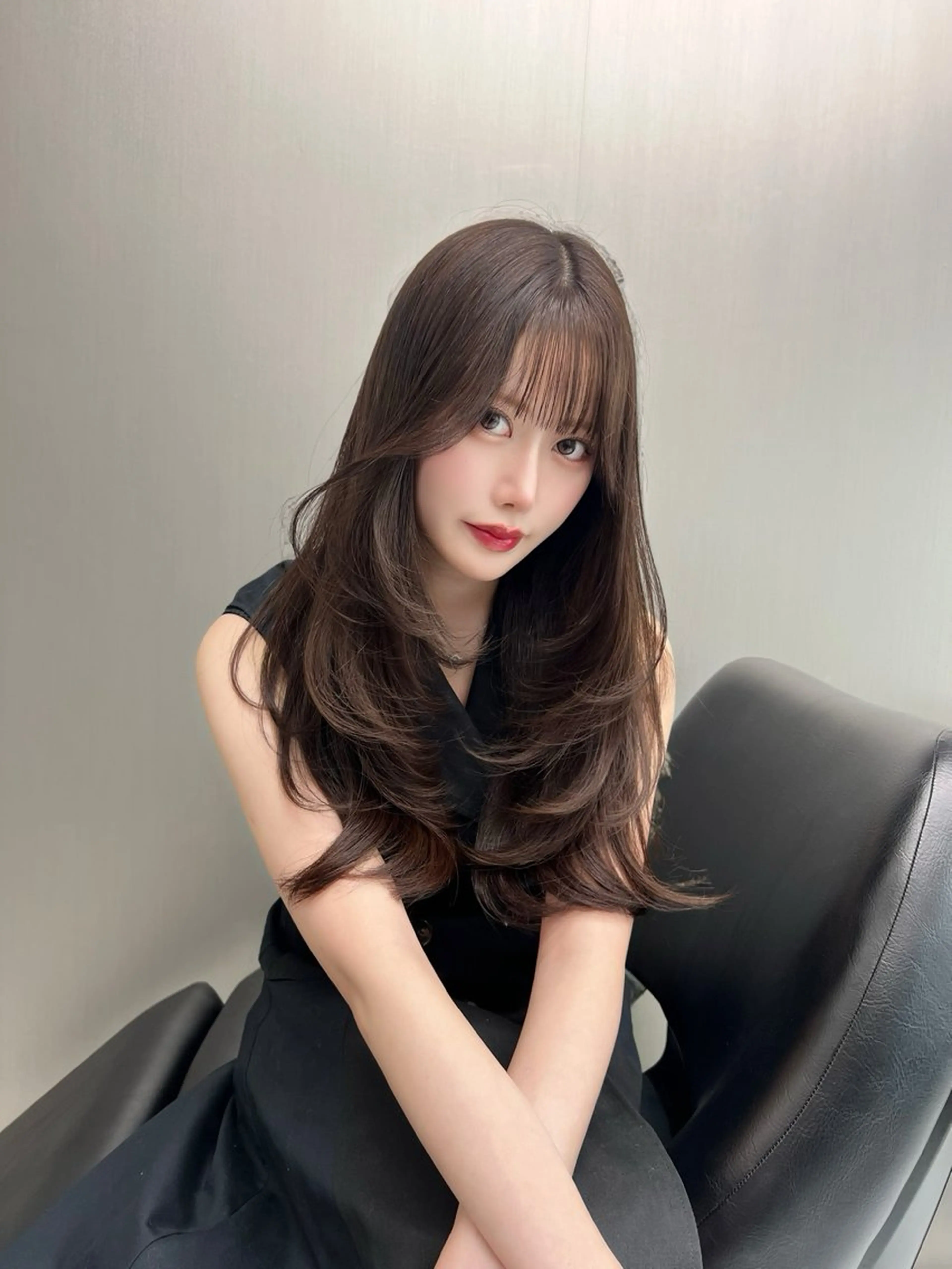 ロング カラー ブラウンカラー モカブラウン 韓国風ヘア レイヤーカット カット ヘアカラー トリートメント 堤 翔平のヘアスタイル