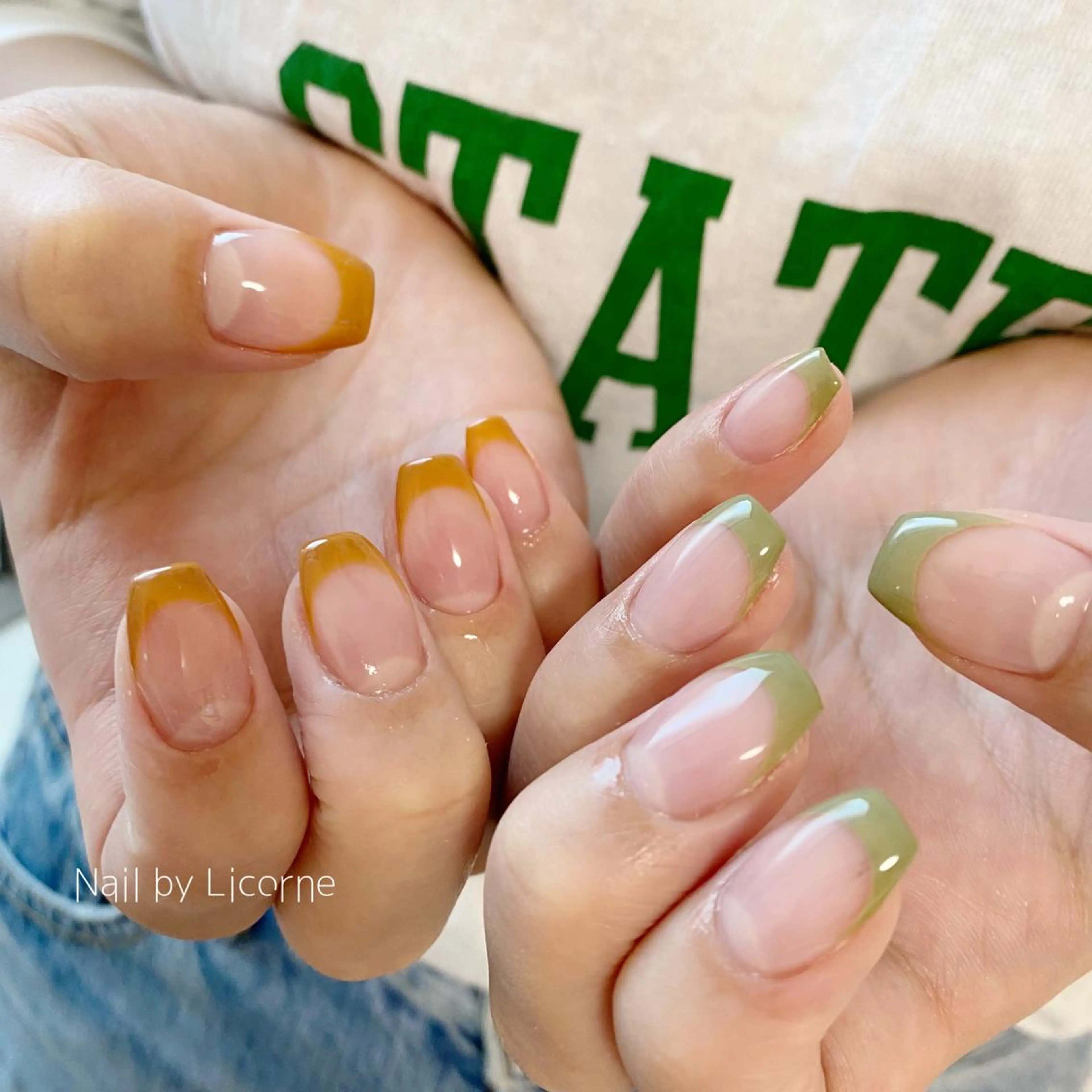 ネイル アートネイル オーロラネイル フレンチネイル 氷ネイル・うるうるネイル マグネットネイル ハンドネイル Nail by Licorneのネイルデザイン