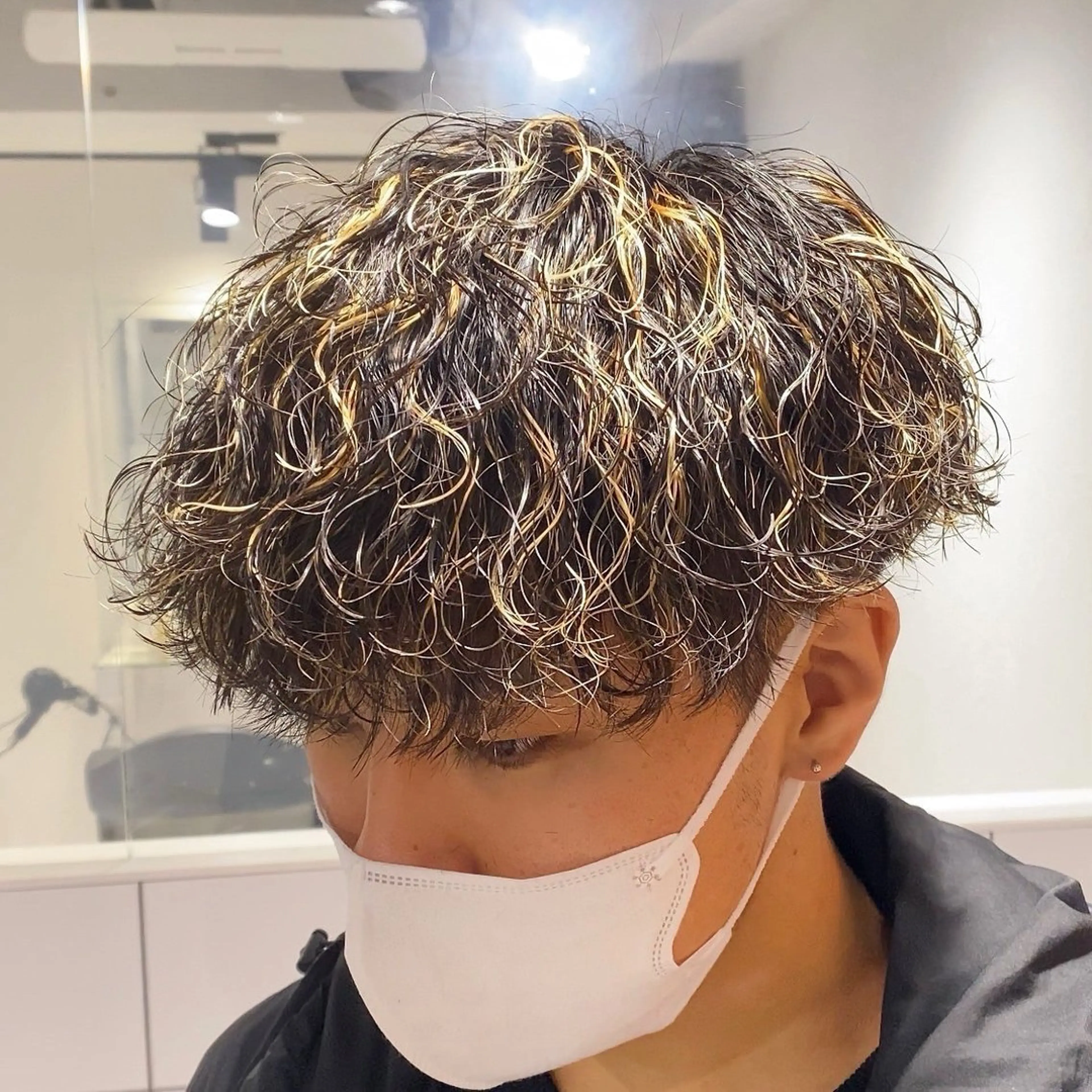 ショート カラー パーマ メンズ *モデル募集🤍横浜 透明感カラー🫧のヘアスタイル