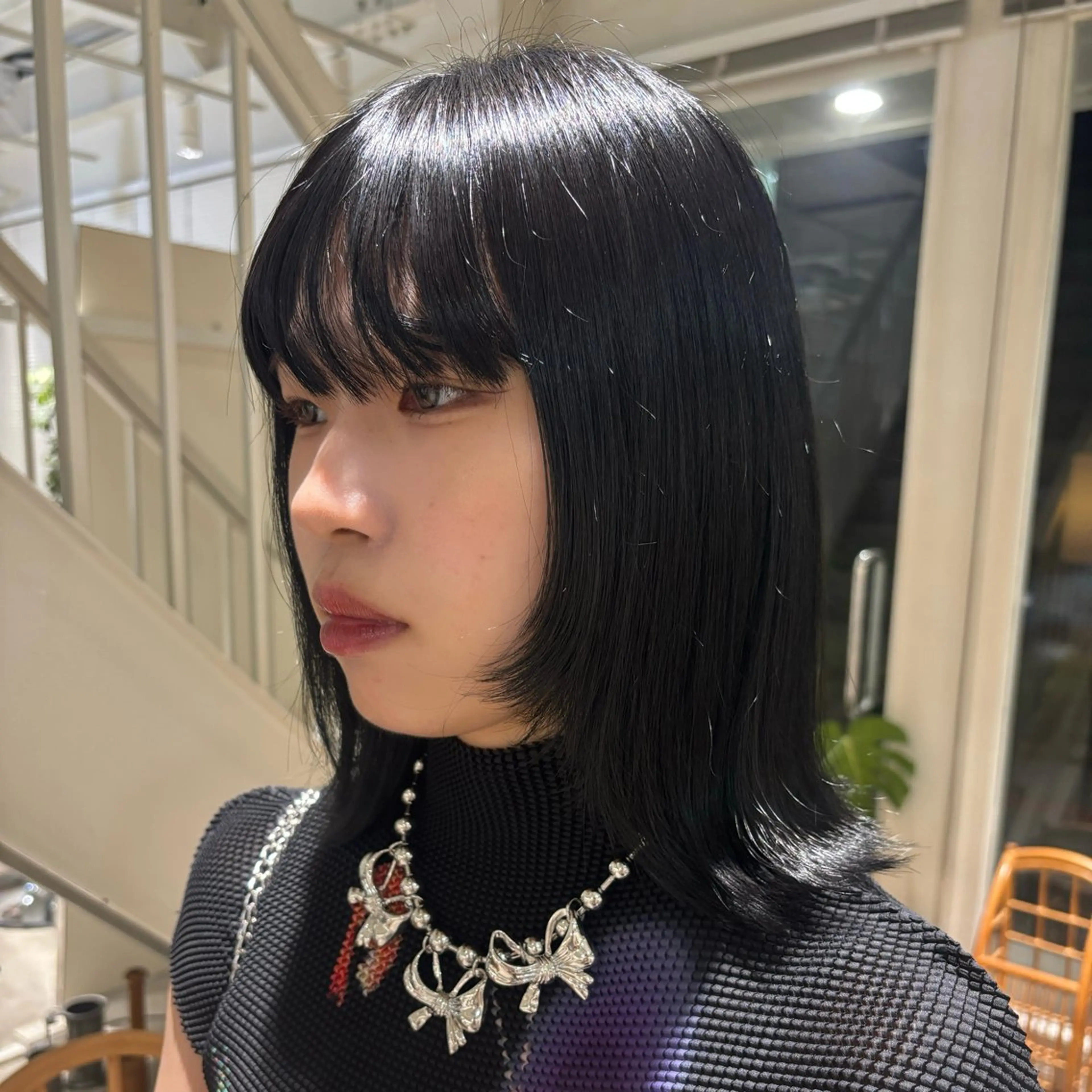 ミディアム カラー ヘアカラー 林 咲弥那のヘアスタイル