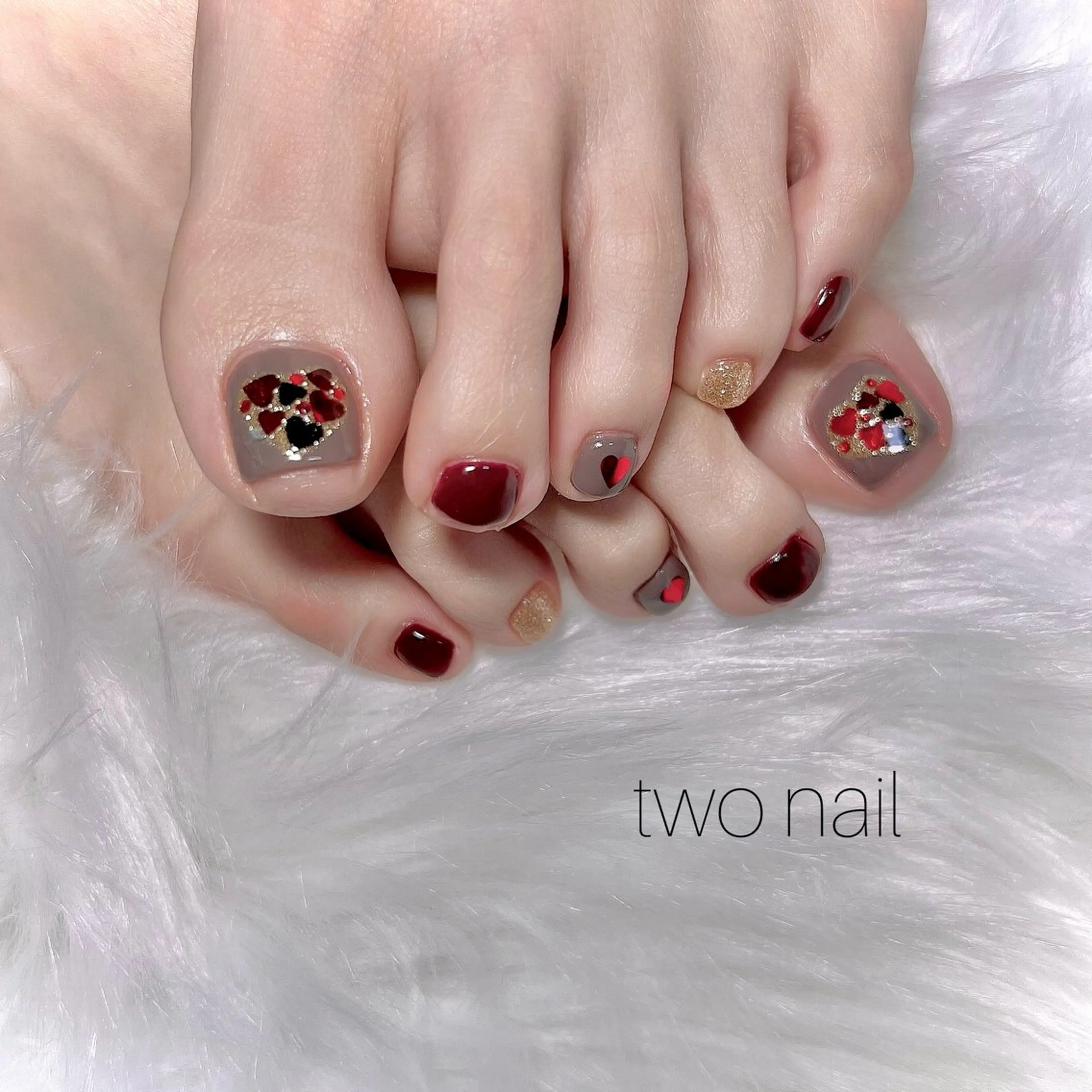 ネイル アートネイル フットネイル ネイルチップ ホワイト フットネイル two nailのネイルデザイン