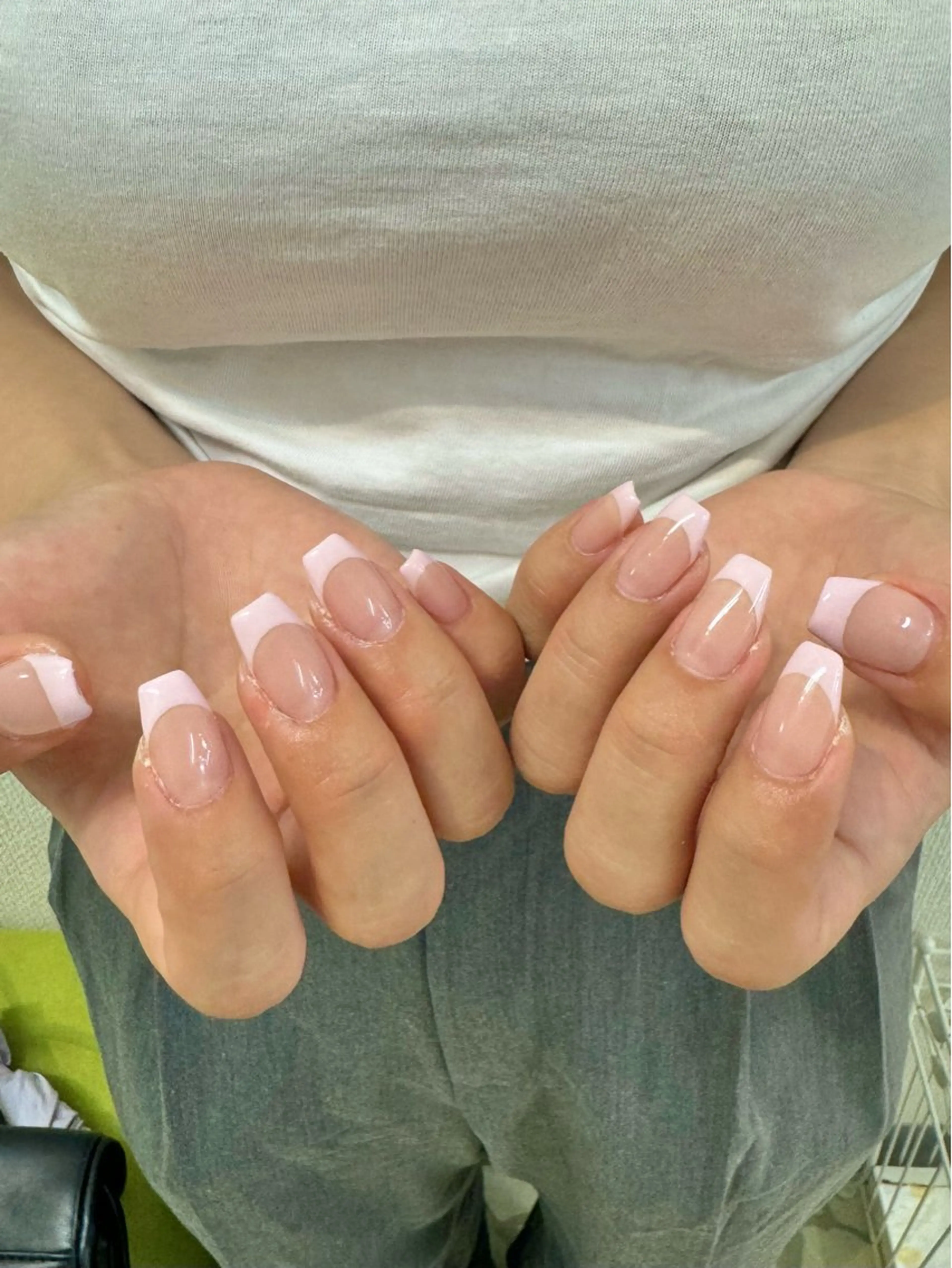 ネイル フレンチネイル ピンク シンプルネイル ハンドネイル nail salon CAREY 🎀のネイルデザイン