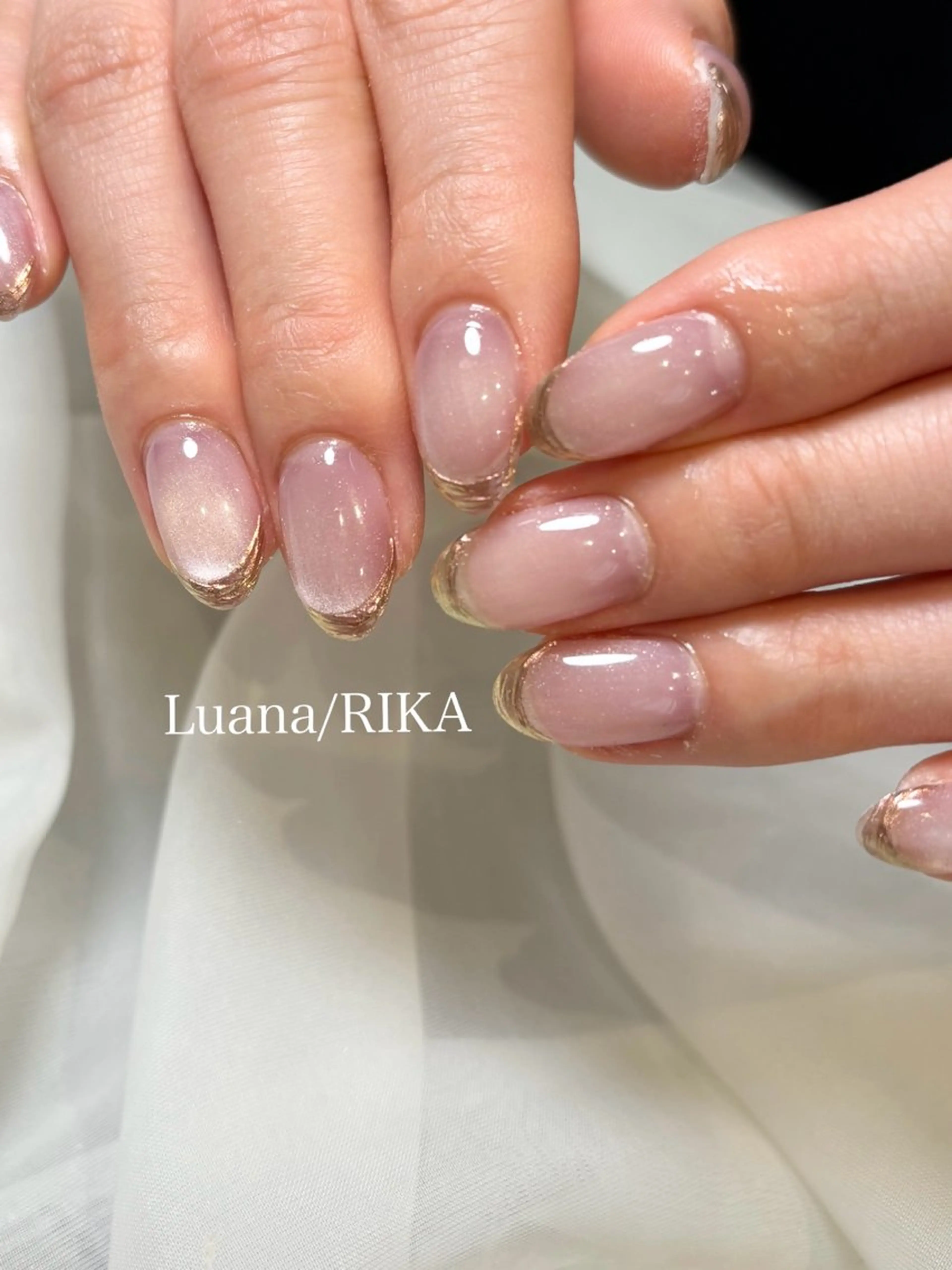 ネイル ミラーネイル ピンク ハンドネイル Nail Salon Luana Rikaのネイルデザイン