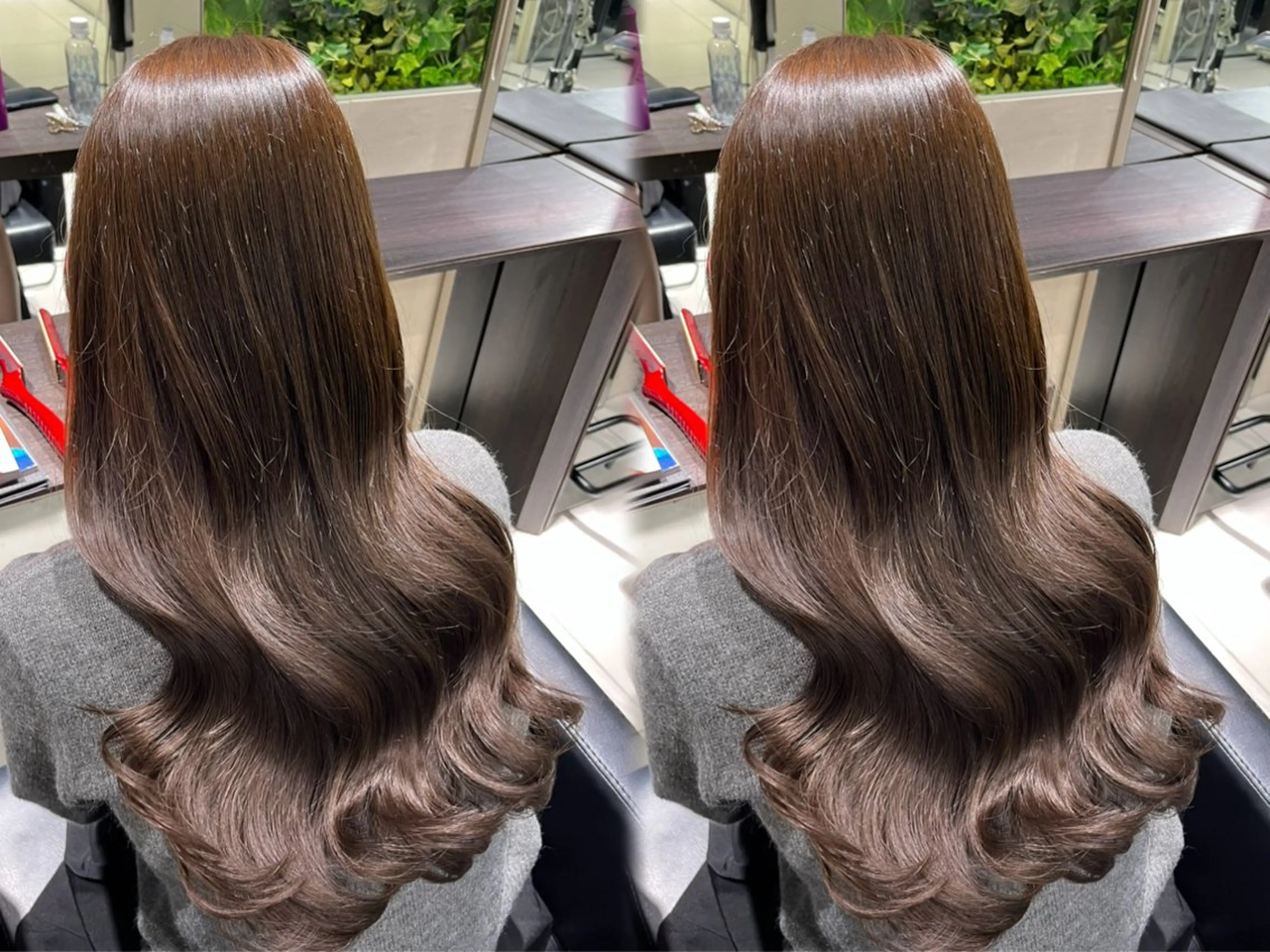 ロング カラー 縮毛矯正・癒し ヘッドスパ🧸心菜のヘアスタイル