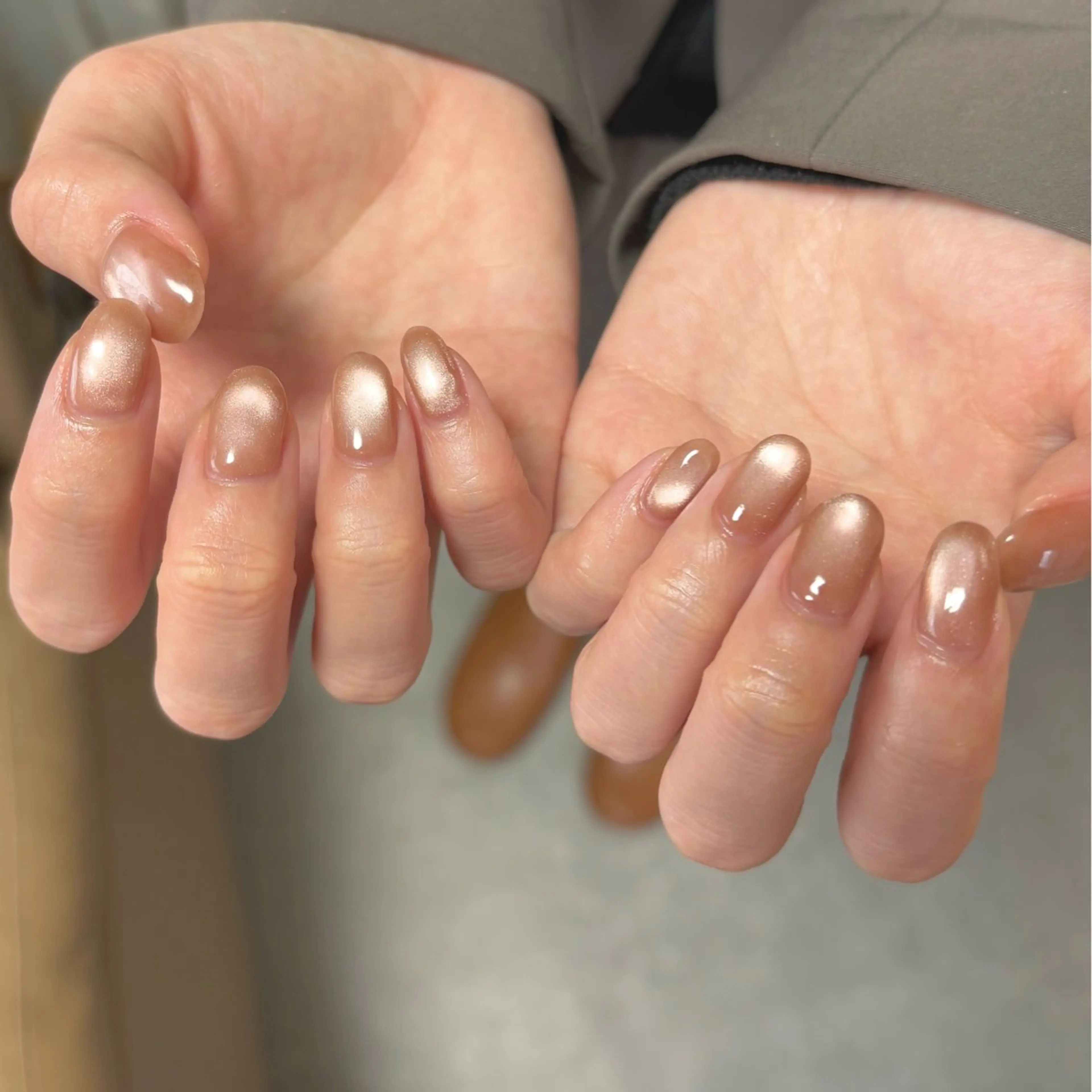 ネイル マグネットネイル ニュアンスネイル オフィスネイル ワンカラーネイル ピンク ハンドネイル tamu nail 金町のネイルデザイン