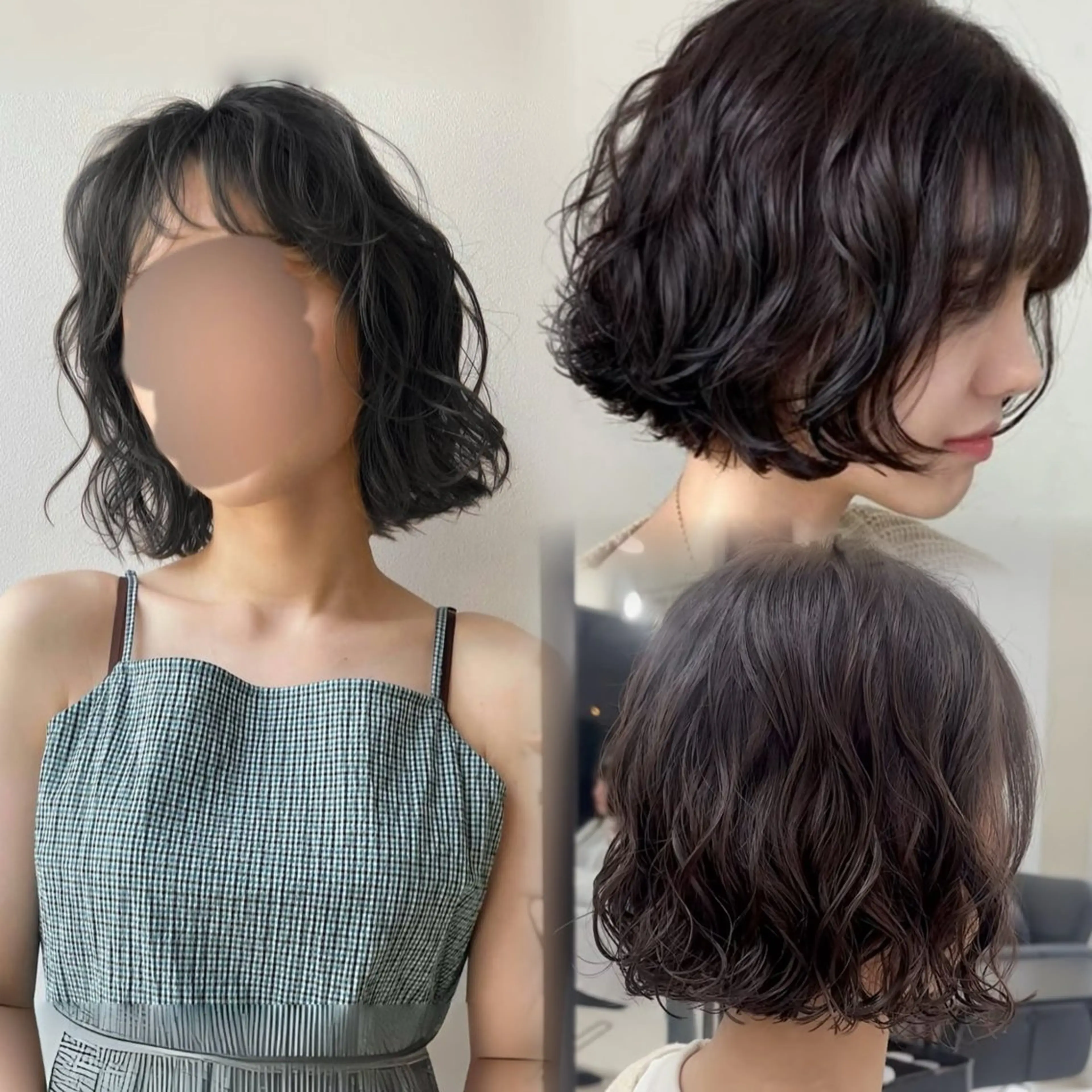 ボブカット+コテ巻き風パーマの写真