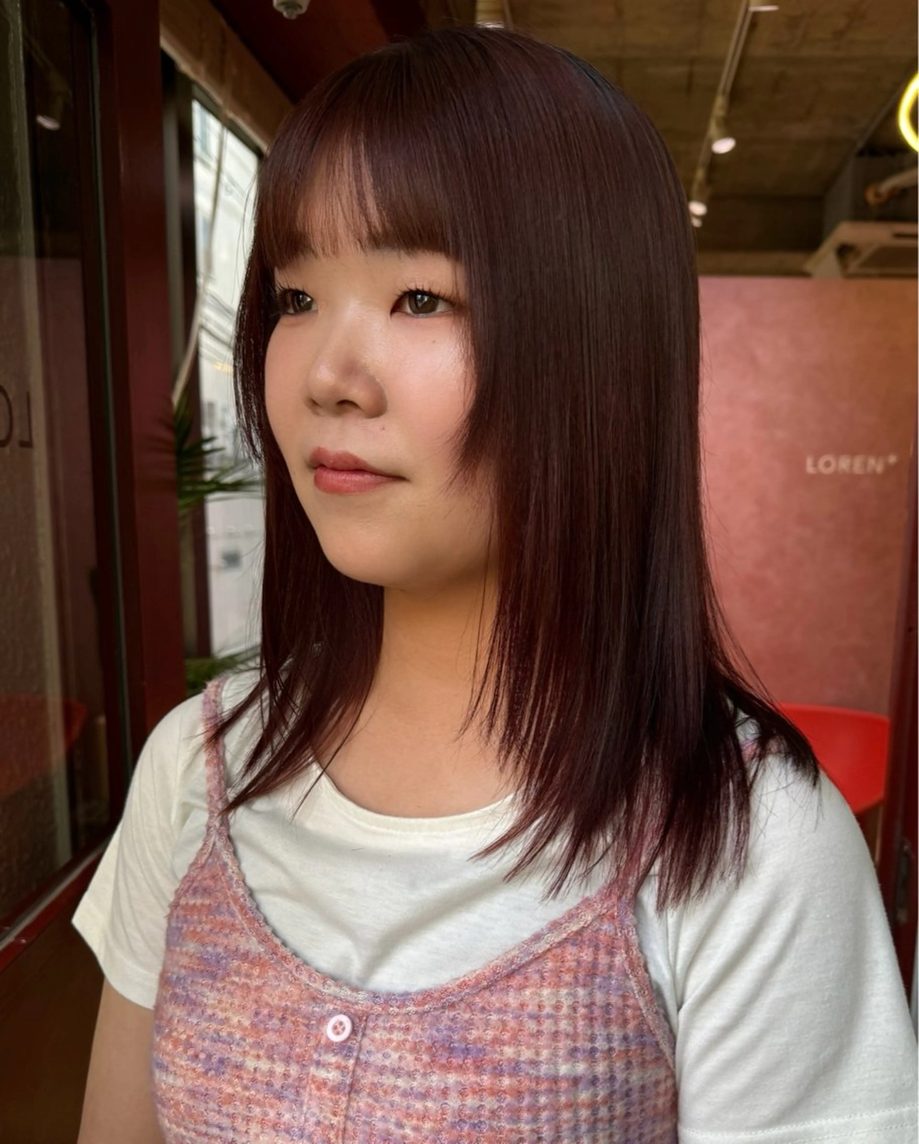 ミディアム ピンクブラウン 透明感×レイヤーカッ ト🌼kiraraのヘアスタイル
