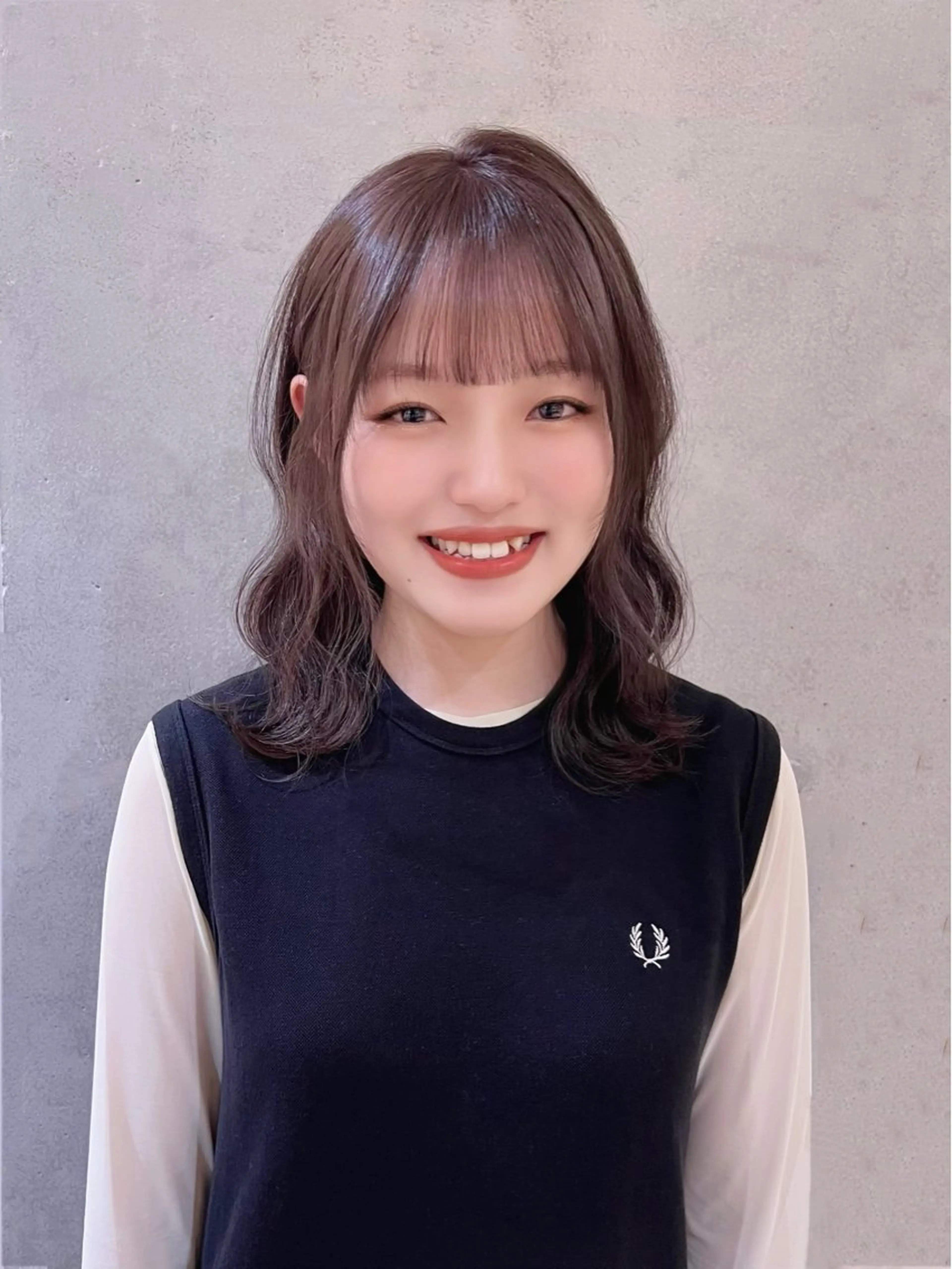 セミロング カラー Say.石川葵 ショートボブ前髪のヘアスタイル