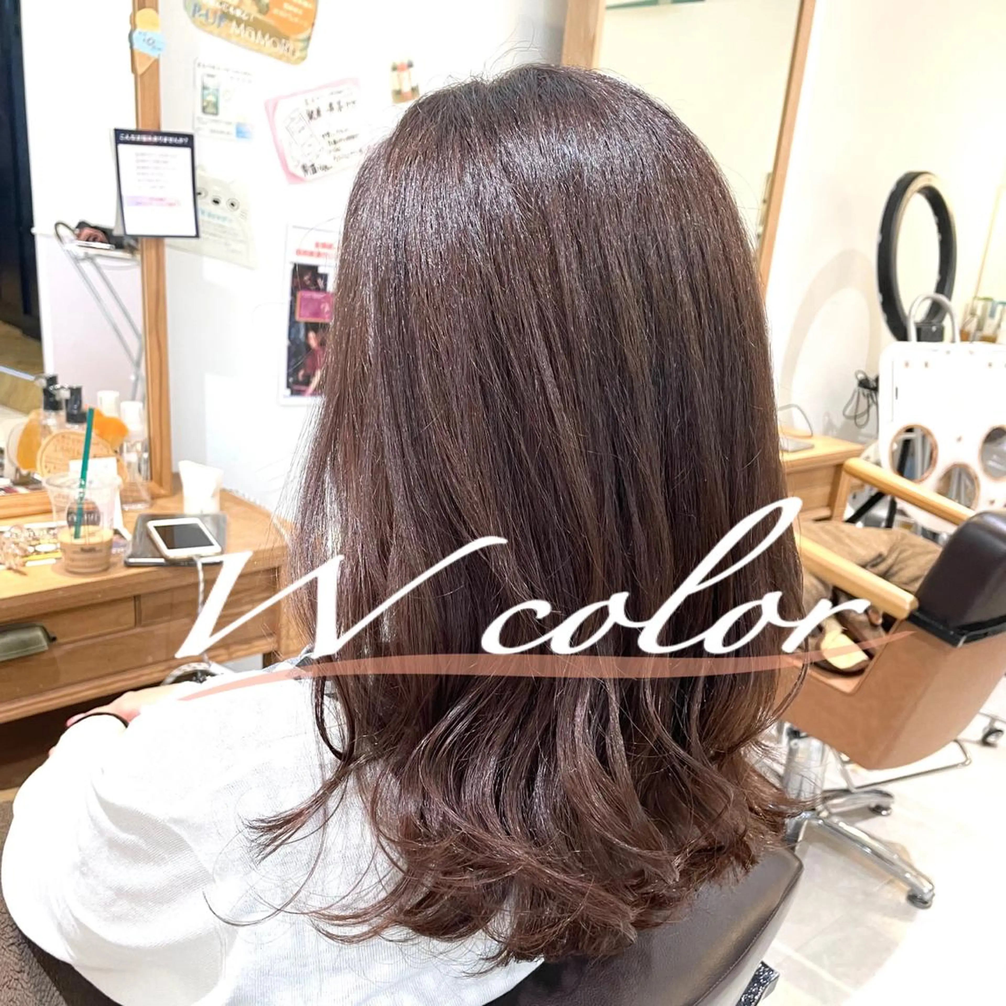 セミロング カラー 心斎橋/ブリーチなし 髪質改善/レイヤーのヘアスタイル