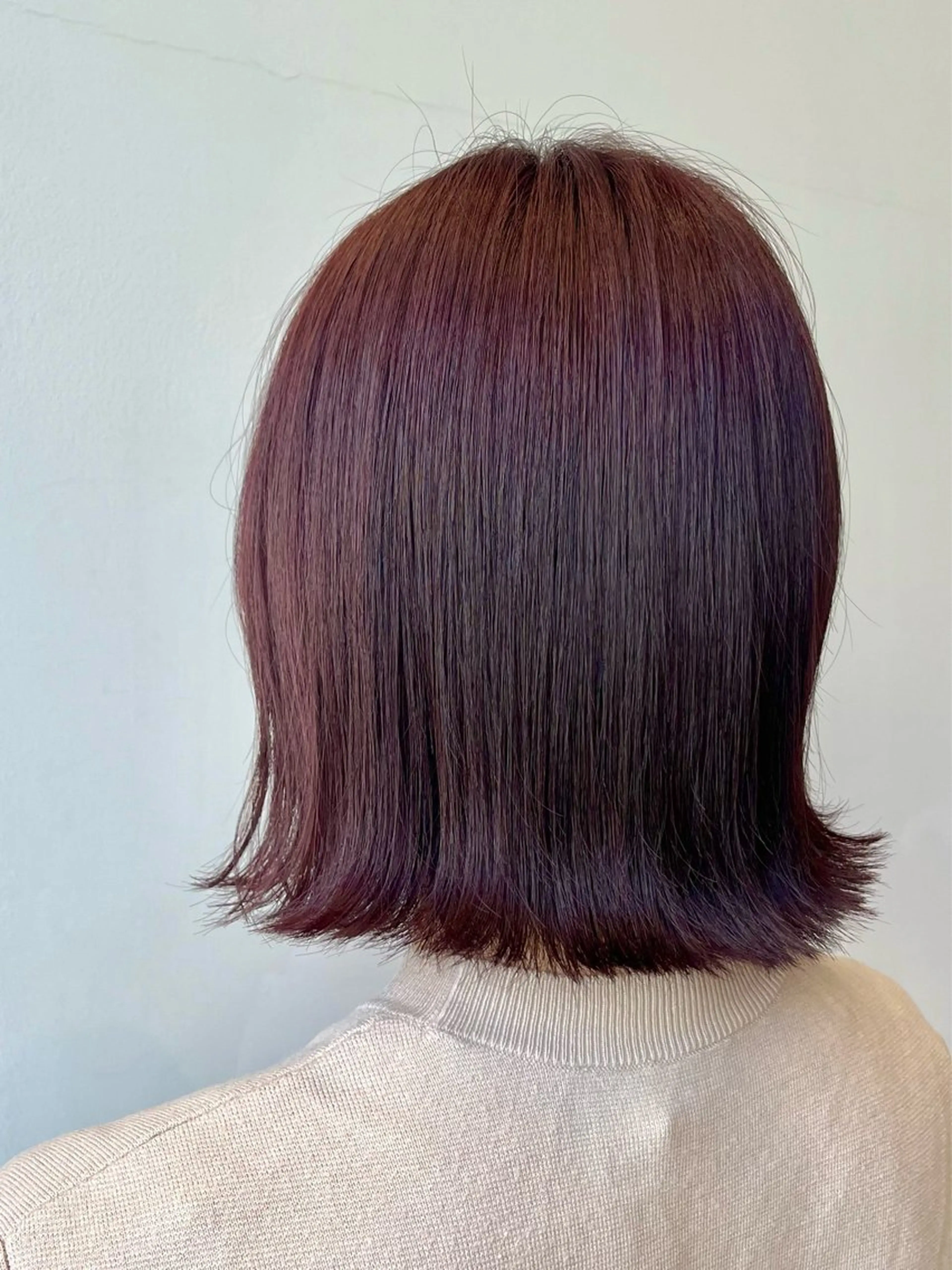 ショート カラー ブリーチ ブリーチなしカラー レッドカラー ボブ ヘアカラー つじしおり／ ショートヘア募集のヘアスタイル