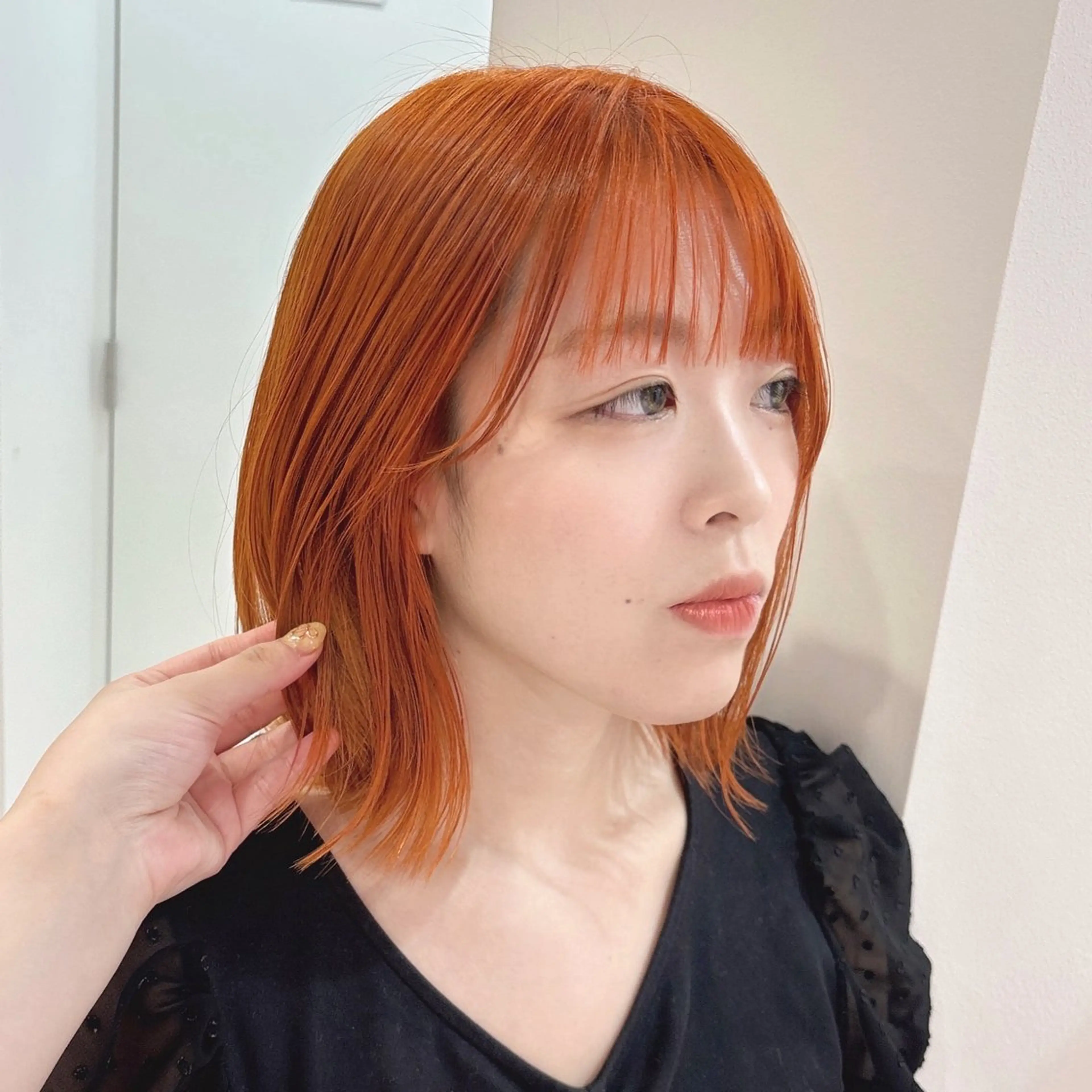 ミディアム カラー ブリーチ レイヤーカット トリートメント ヘアカラー Ayu🍯/名駅/ ハイトーン/ヘアメのヘアスタイル