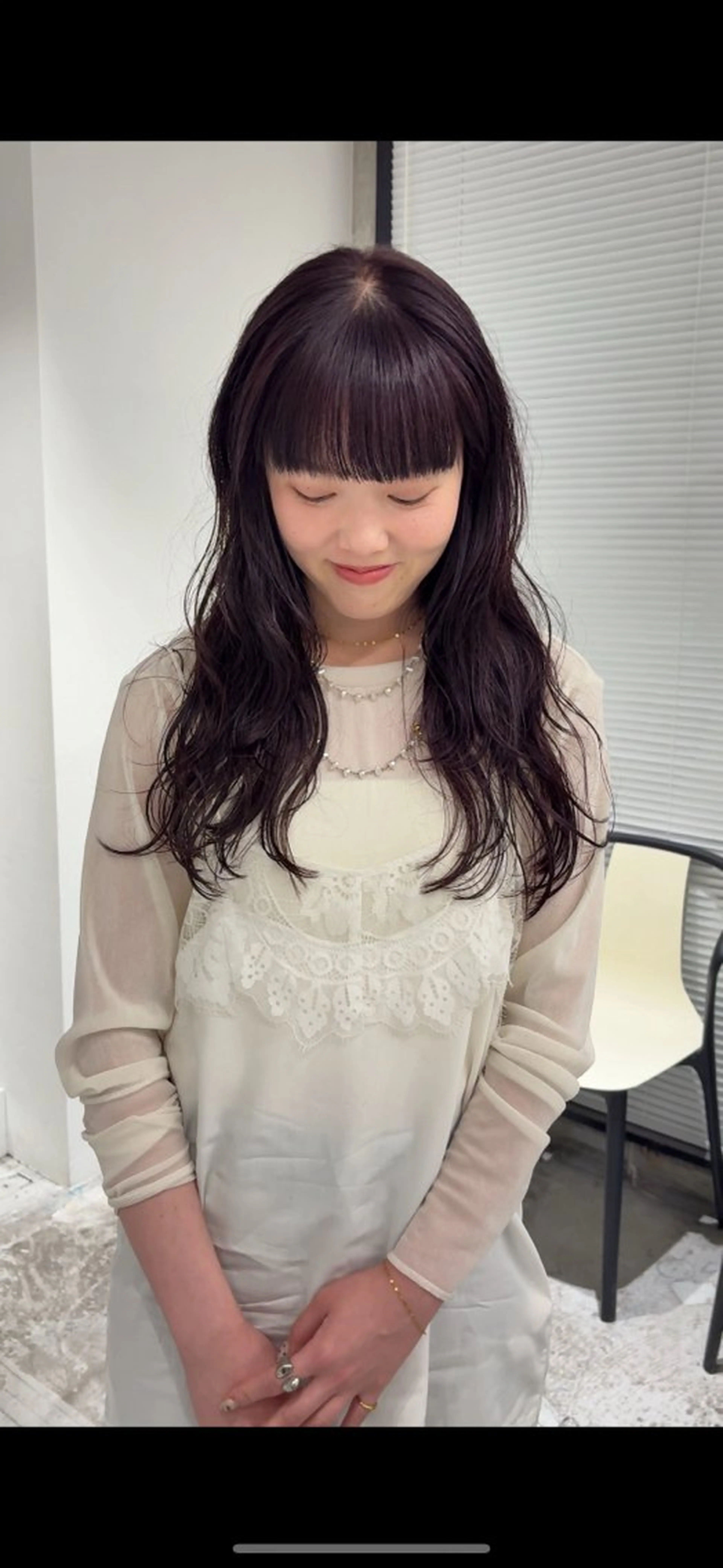 ロング カラー レッドカラー 原 菜帆のヘアスタイル