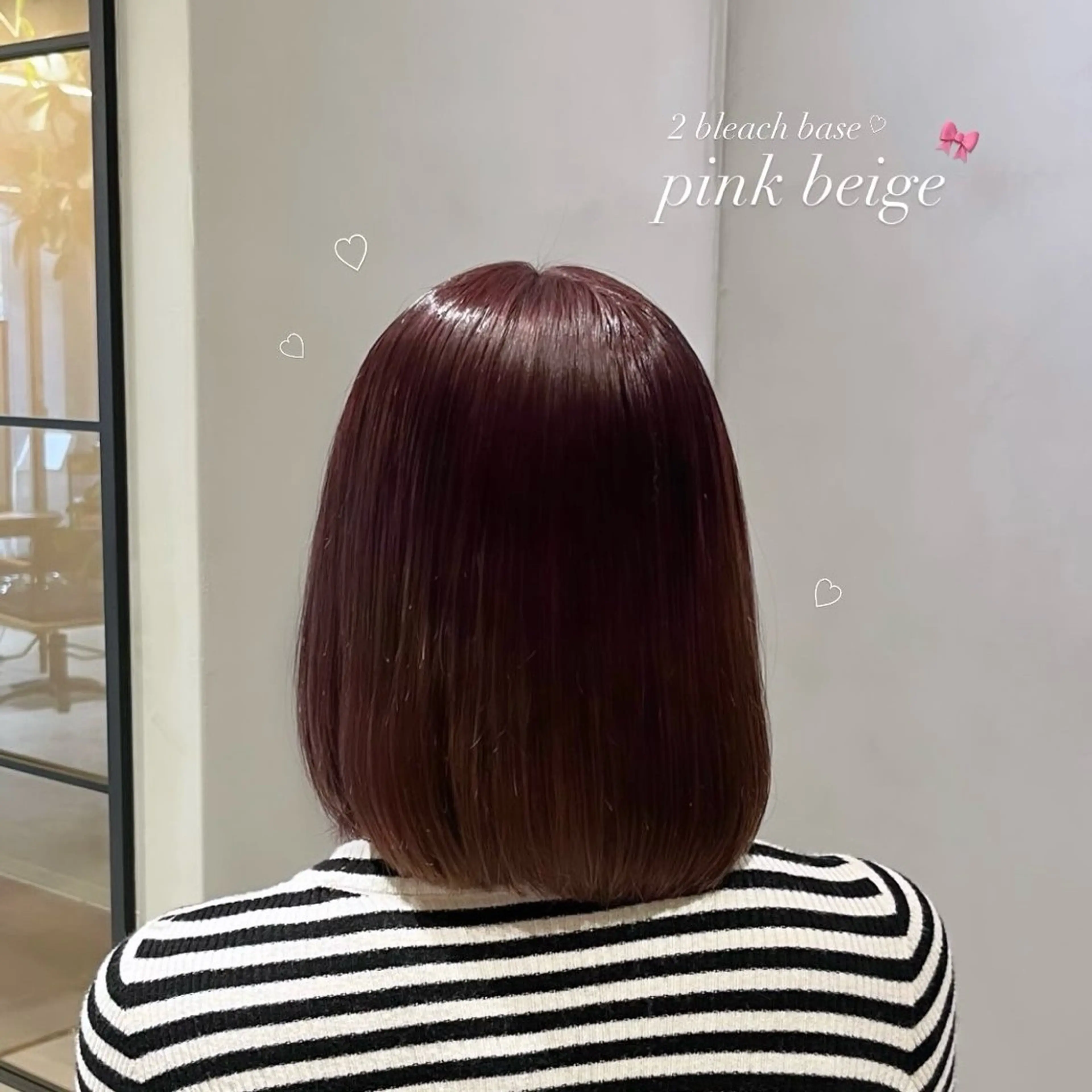 ショート カラー ベージュカラー ピンクカラー ピンクベージュ 𝒎𝒐𝒆🩰 名駅/ヘアメ/韓国風のヘアスタイル
