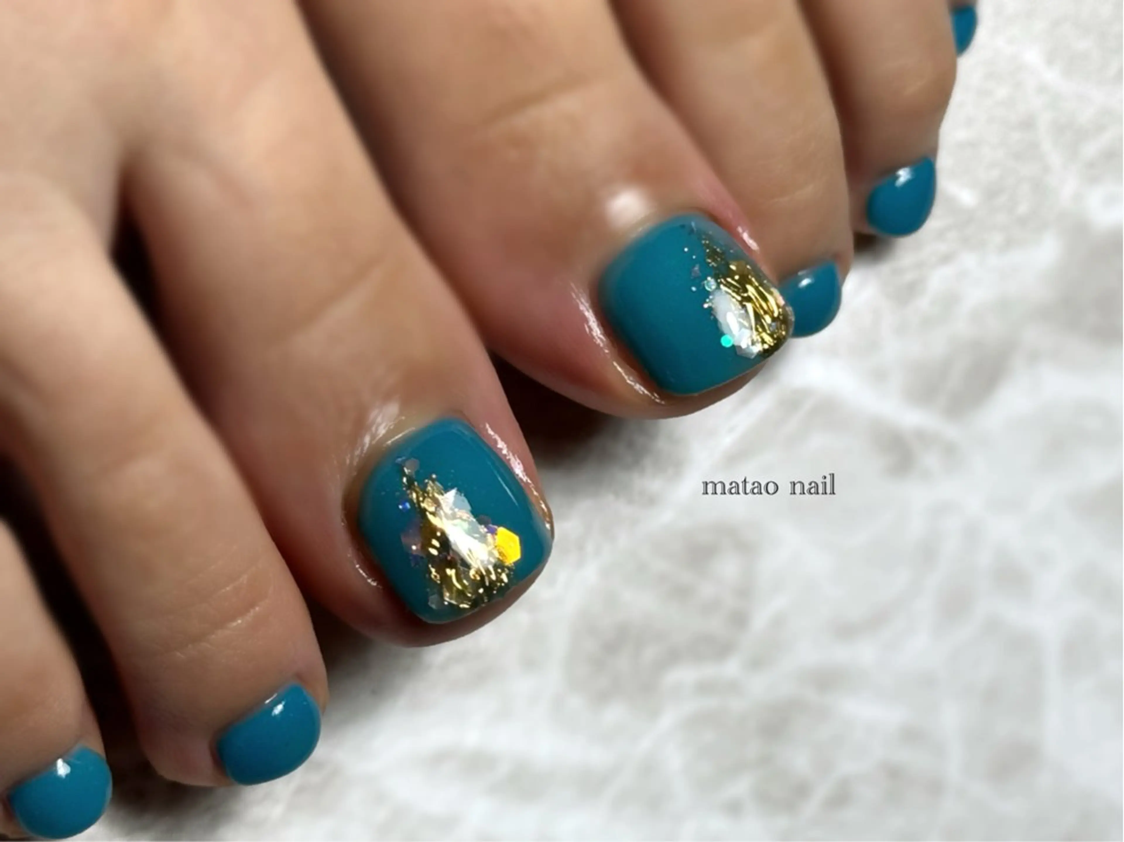 ネイル ブルー フットネイル matao nailのネイルデザイン