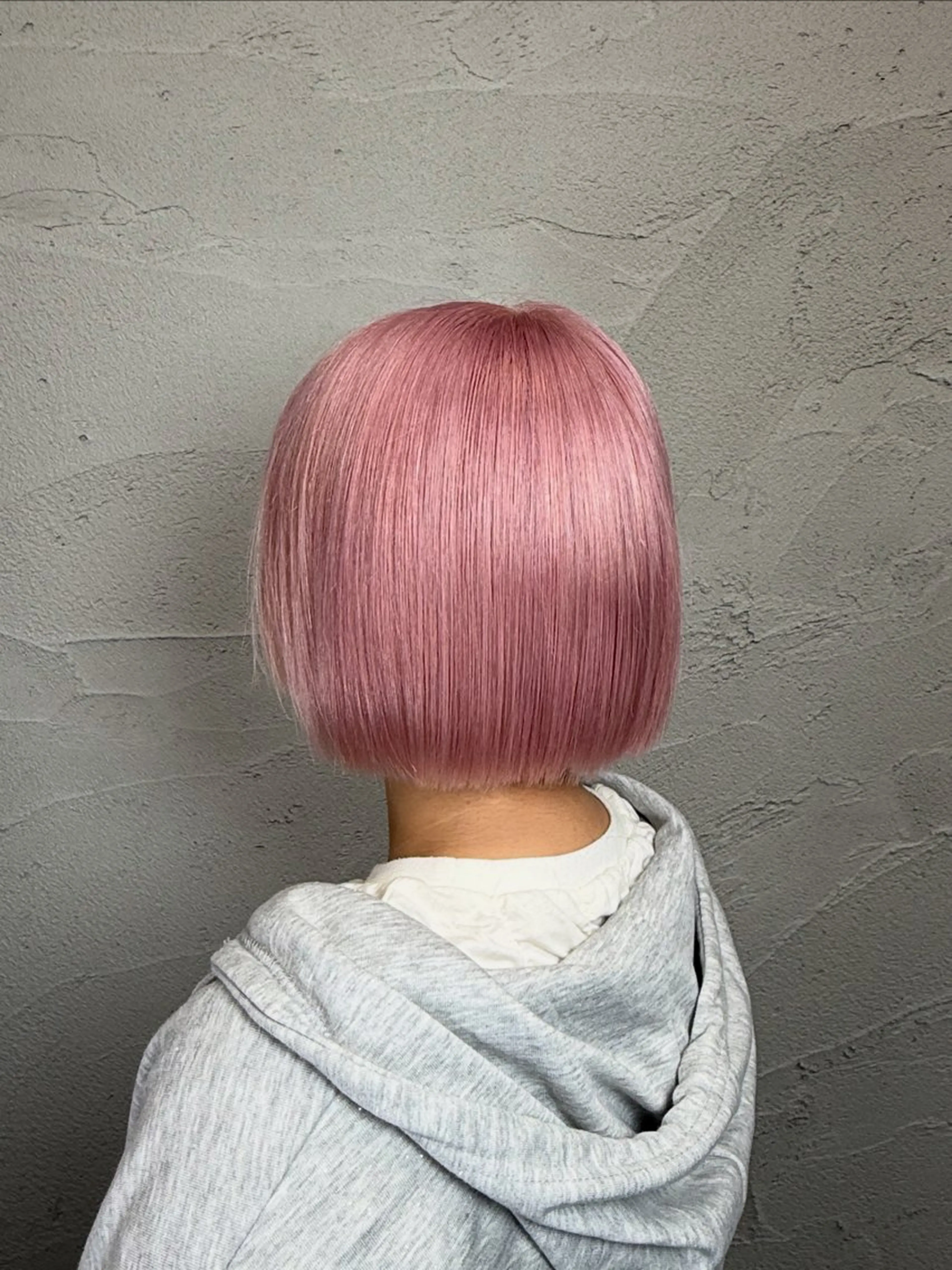 ショート カラー ハイトーンカラー ピンクカラー ボブ ヘアカラー トリートメント 柏ハイトーン髪質改善 だいちのヘアスタイル