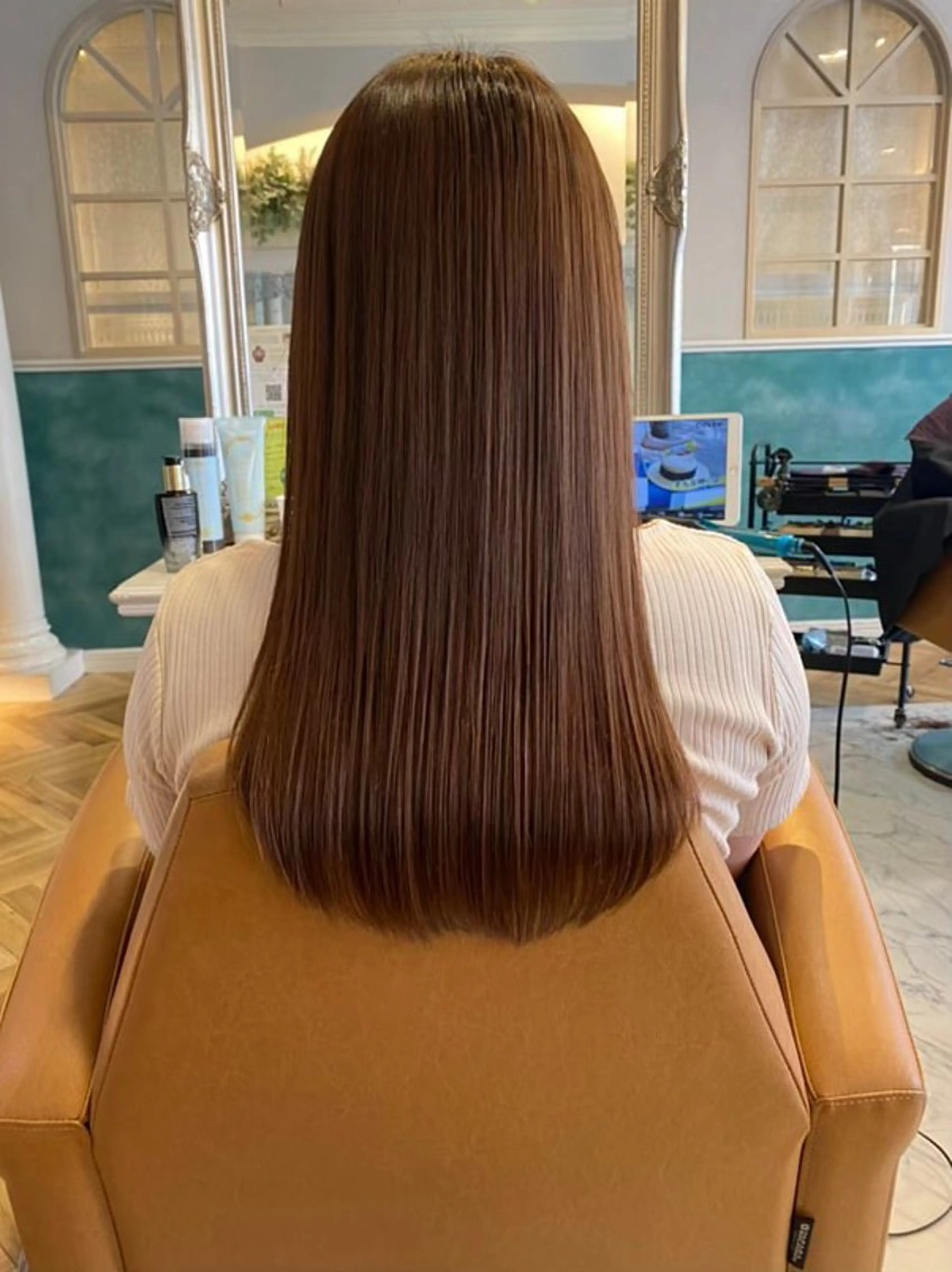 ロング カラー ヘアカラー トリートメント 艶カラー/縮毛矯正 髪質改善/ 渡邊莉玖のヘアスタイル