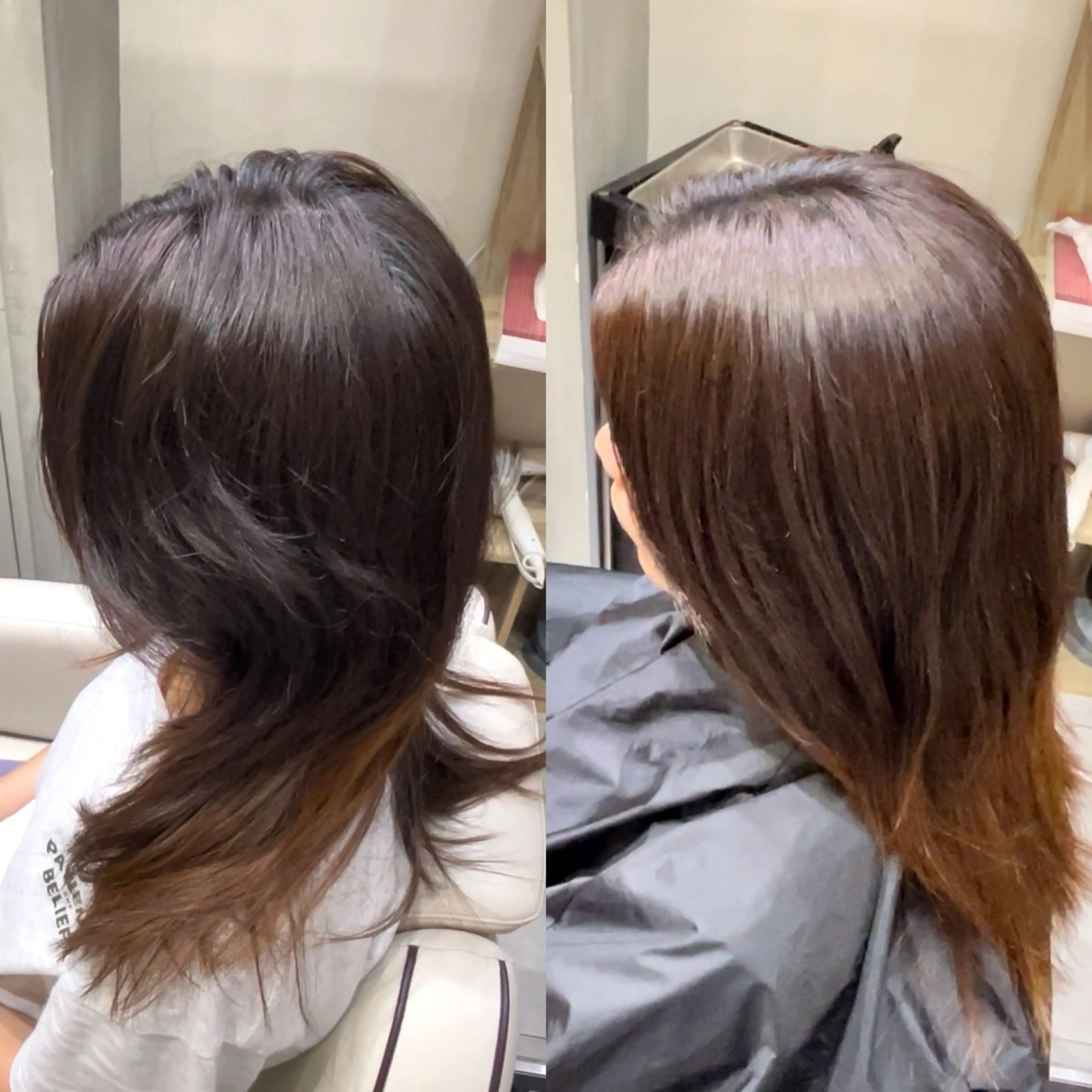 セミロング 縮毛矯正 カット 縮毛矯正 トリートメント Soleriaソレリア所属・傷みが少ないカラー/ 美髪矯正/山口玲緒奈のヘアスタイル