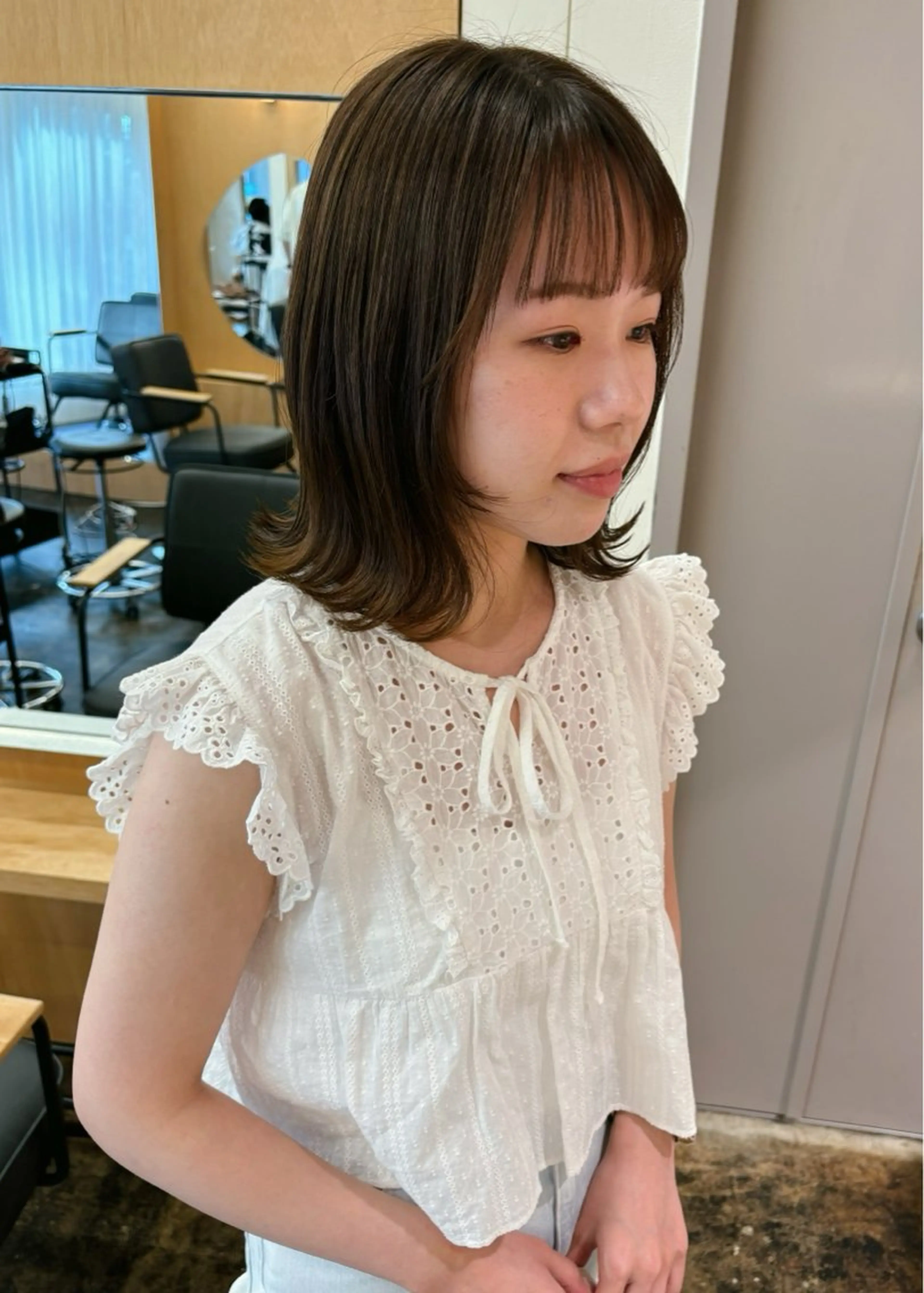 ショート カラー ベージュカラー オリーブベージュ ボブ 西山 紗耶香🪽 透明感カラー/ボブのヘアスタイル