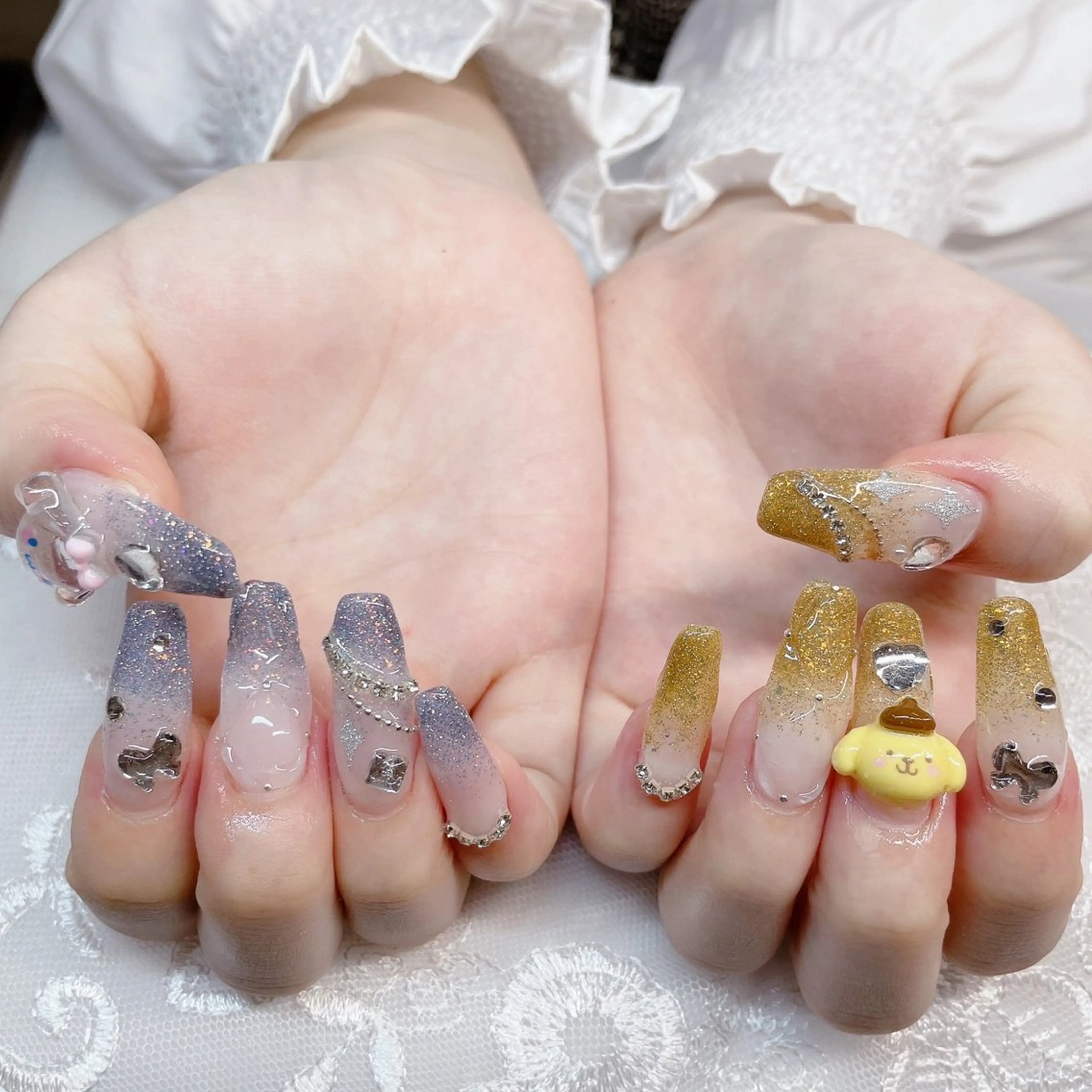 ロング ハンドネイル ハンドケア 💜MIYA nail川崎店のネイルデザイン