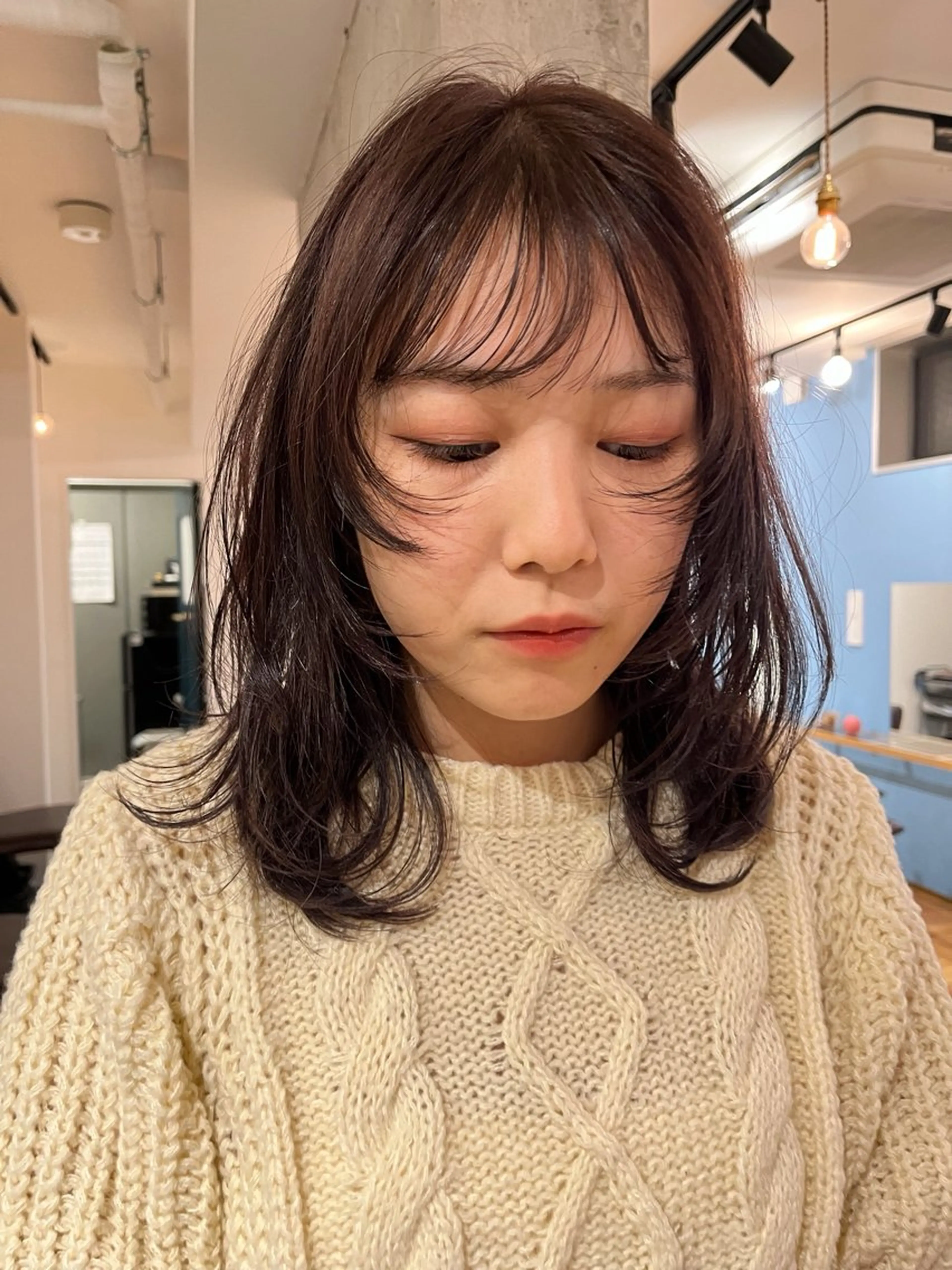 セミロング カラー 暖色/パーマ 🌼クニトウメイのヘアスタイル