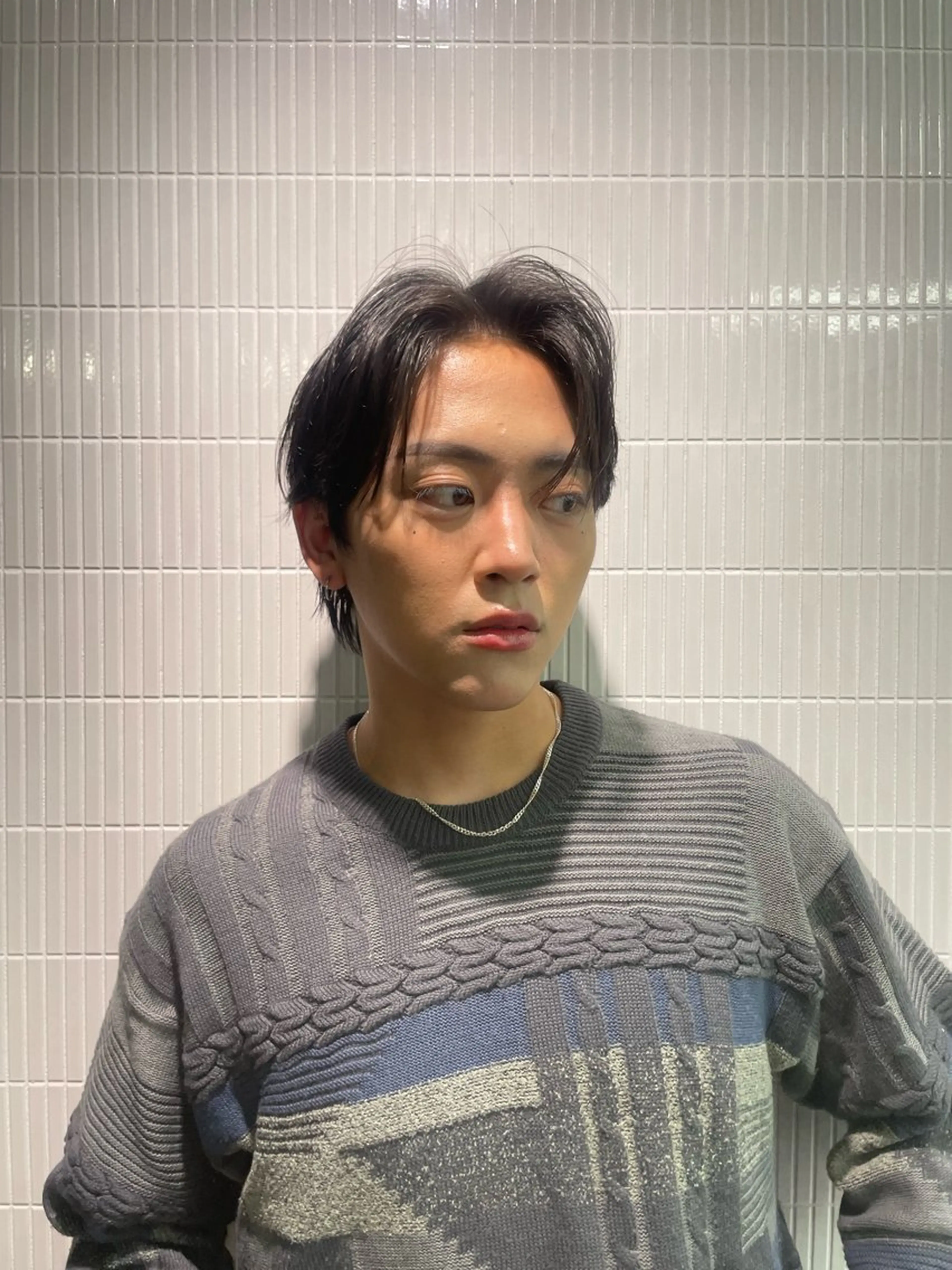 メンズ アップバング 刈り上げ カット パーマ hana✂︎メンズ ニュアンスパーマのヘアスタイル