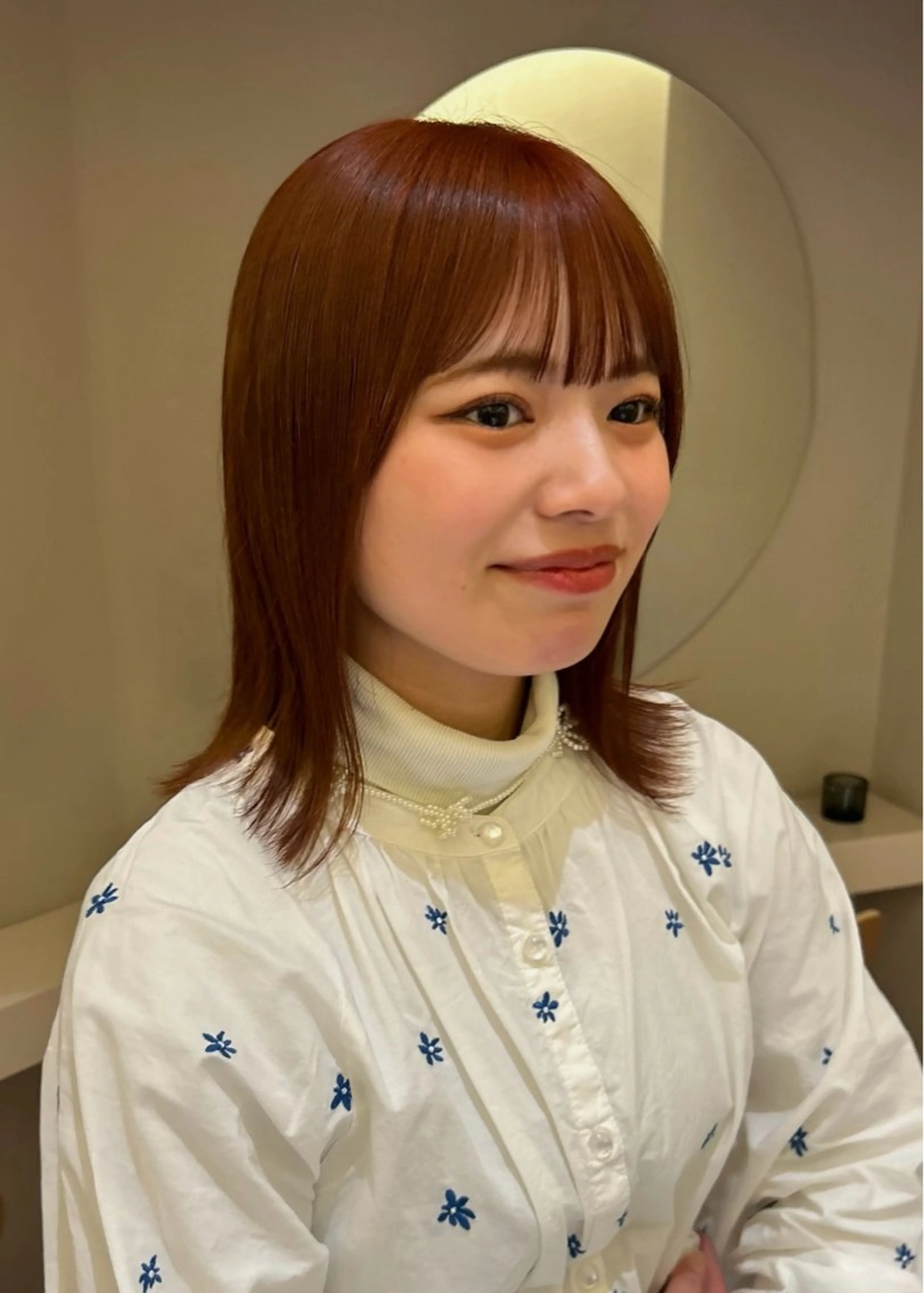 ミディアム カラー ヘアカラー サイトウ　ナミ /無料カットモデルのヘアスタイル