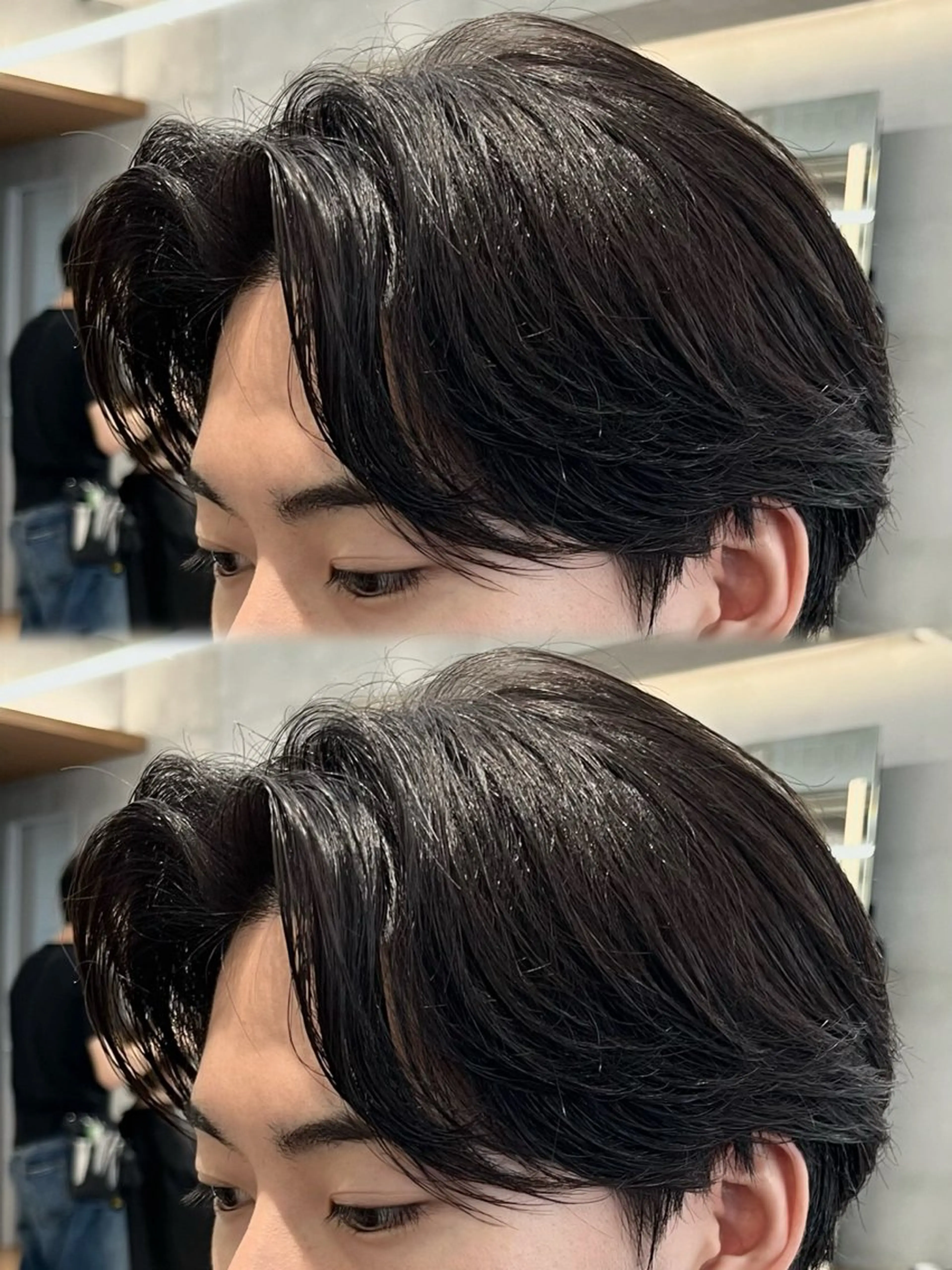 パーマ メンズ パーマ センターパート フェザー/ニュアンスのヘアスタイル