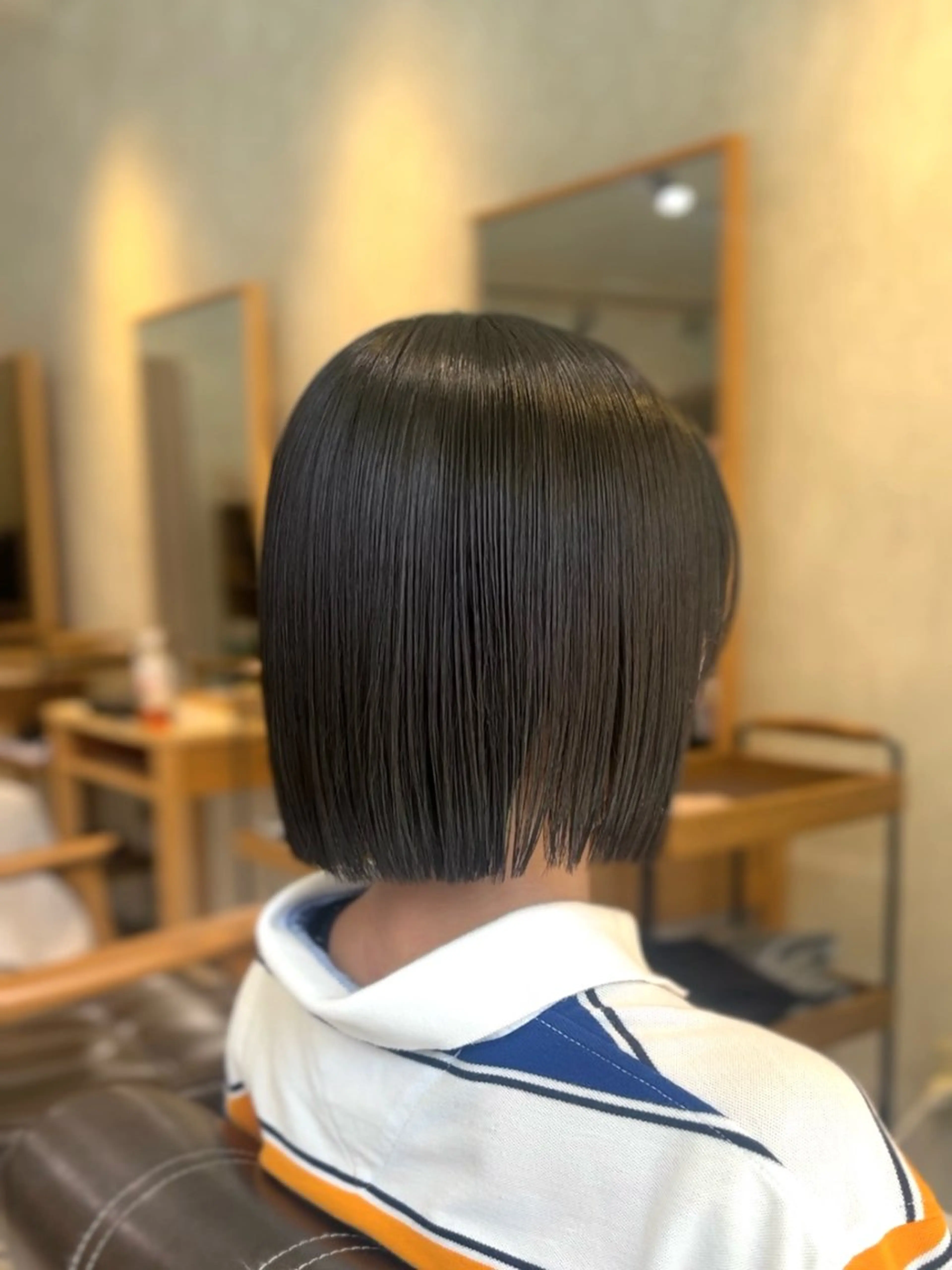 ショート 切りっぱなしボブ ボブ カット 縮毛矯正 bel./arie ⠀ ⠀ ⠀のヘアスタイル