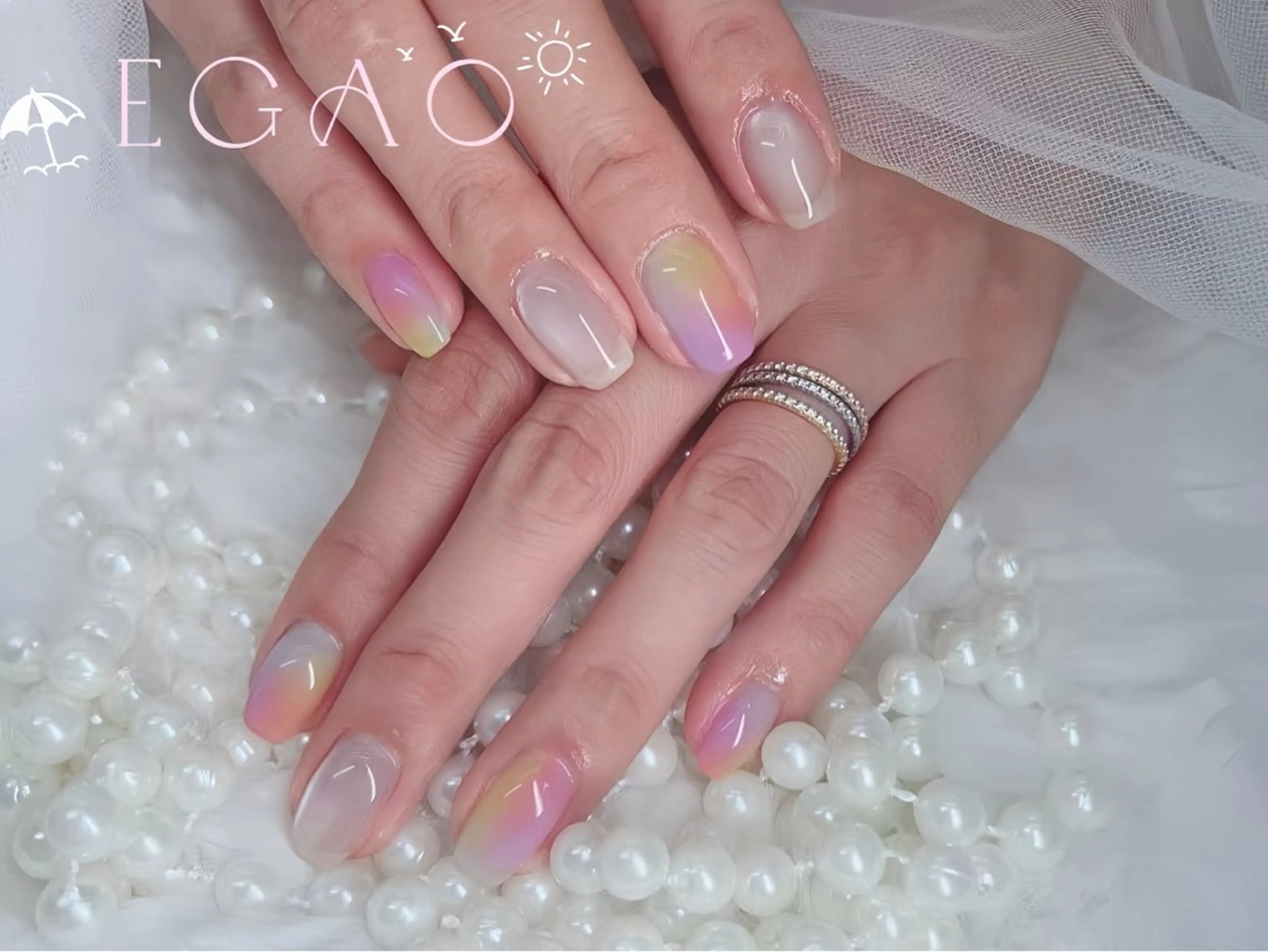 ネイル アートネイル フットネイル フレンチネイル ジェルネイル グラデーション Egao Nail Salonのネイルデザイン