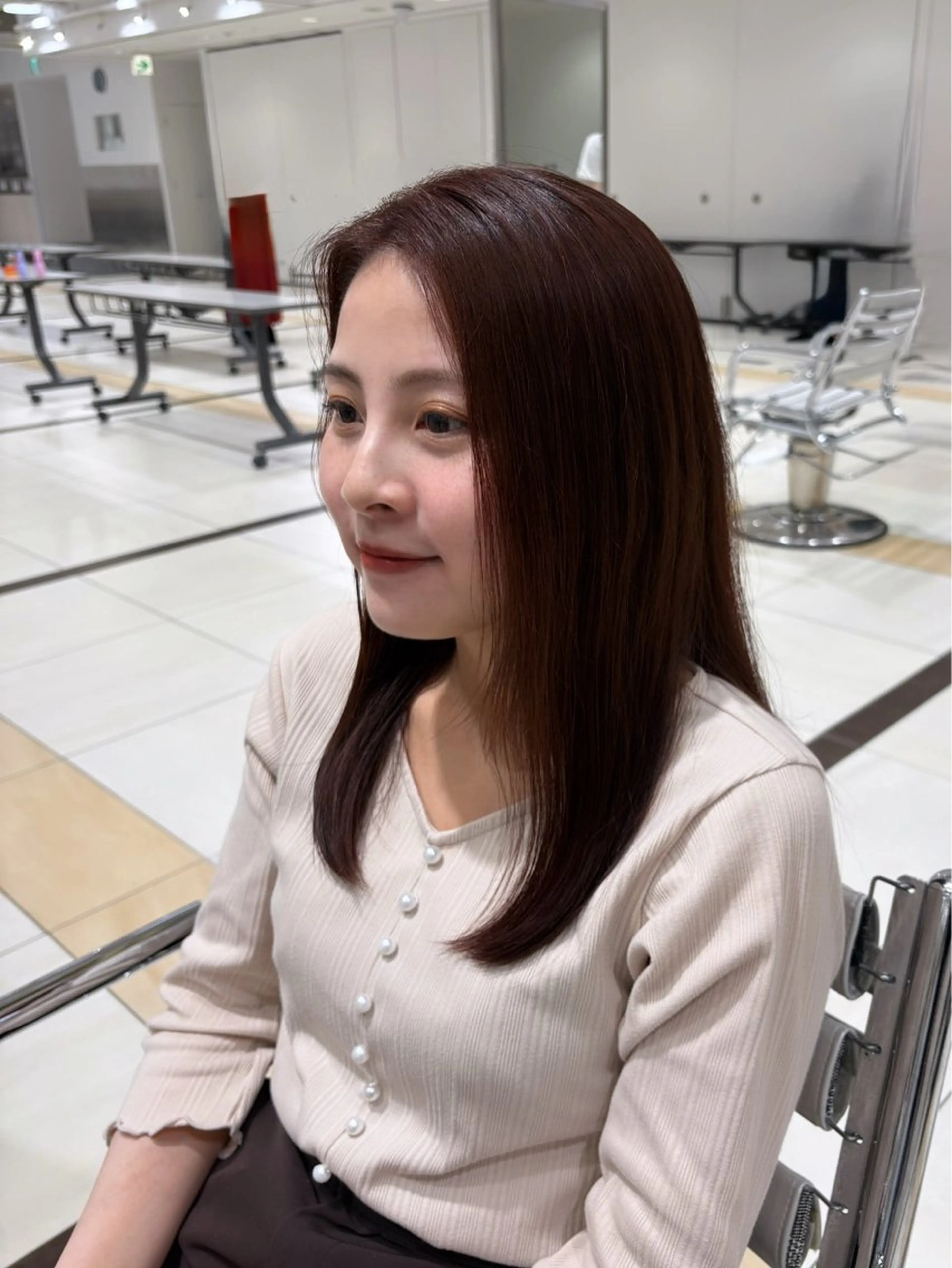 セミロング カラー オレンジ 喜多 智規のヘアスタイル