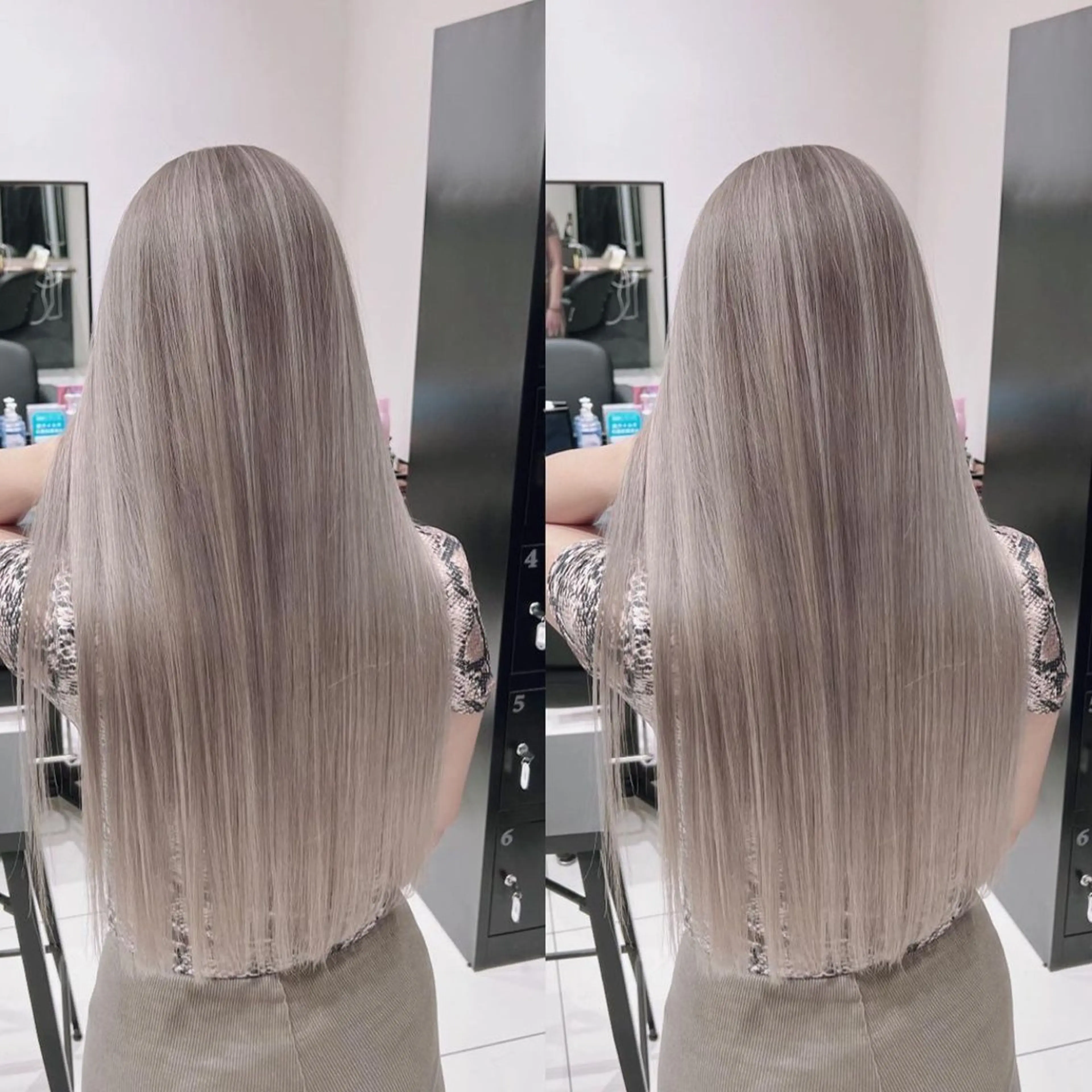 ロング カラー ブリーチ ケアブリーチ ヘアカラー オフホワイトアンドなんば所属・福西 洋斗のヘアスタイル