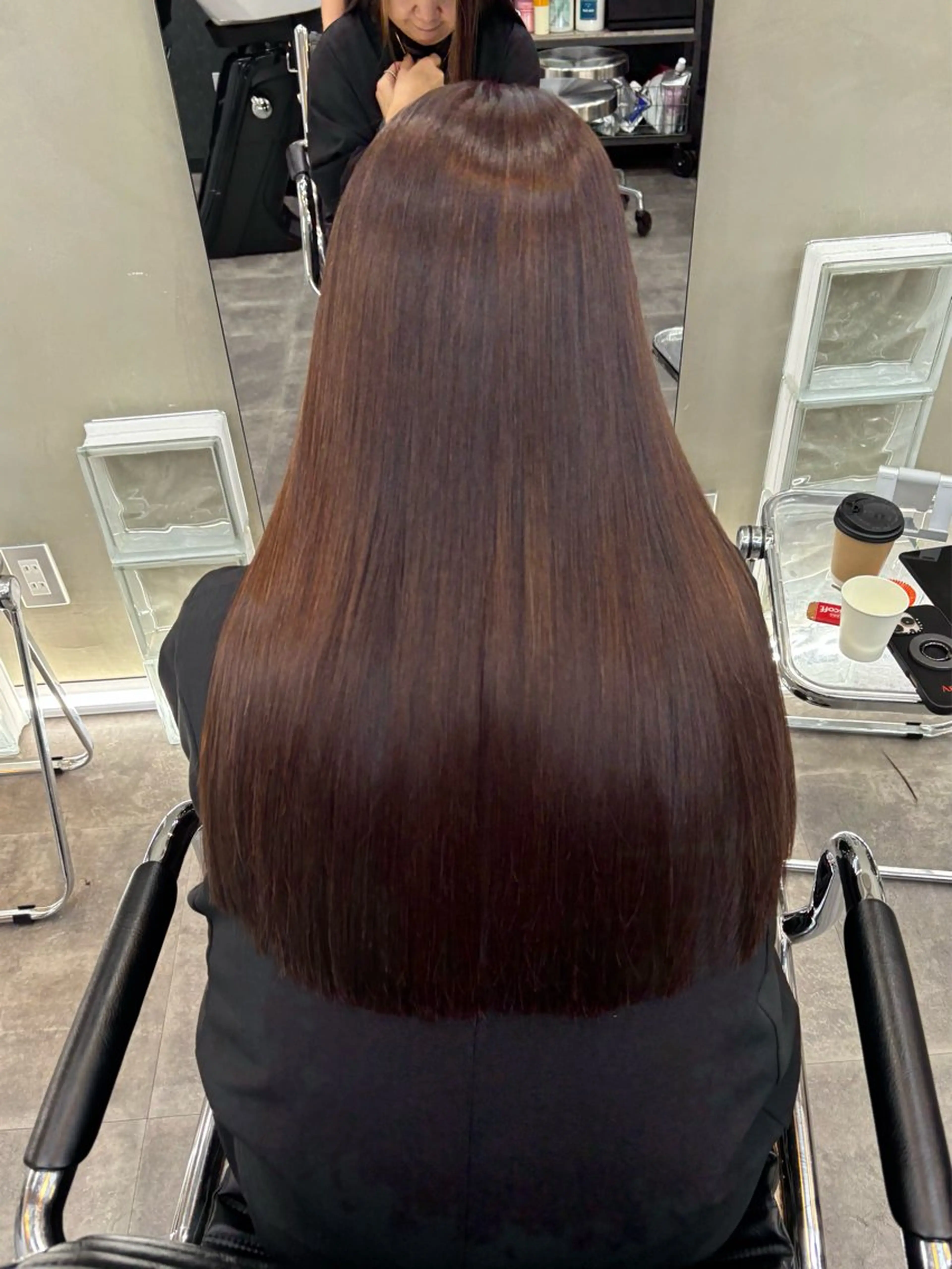 ロング 髪質改善 カット 縮毛矯正 トリートメント 髪質改善ストレート/ ブリーチ／渋谷　福田のヘアスタイル