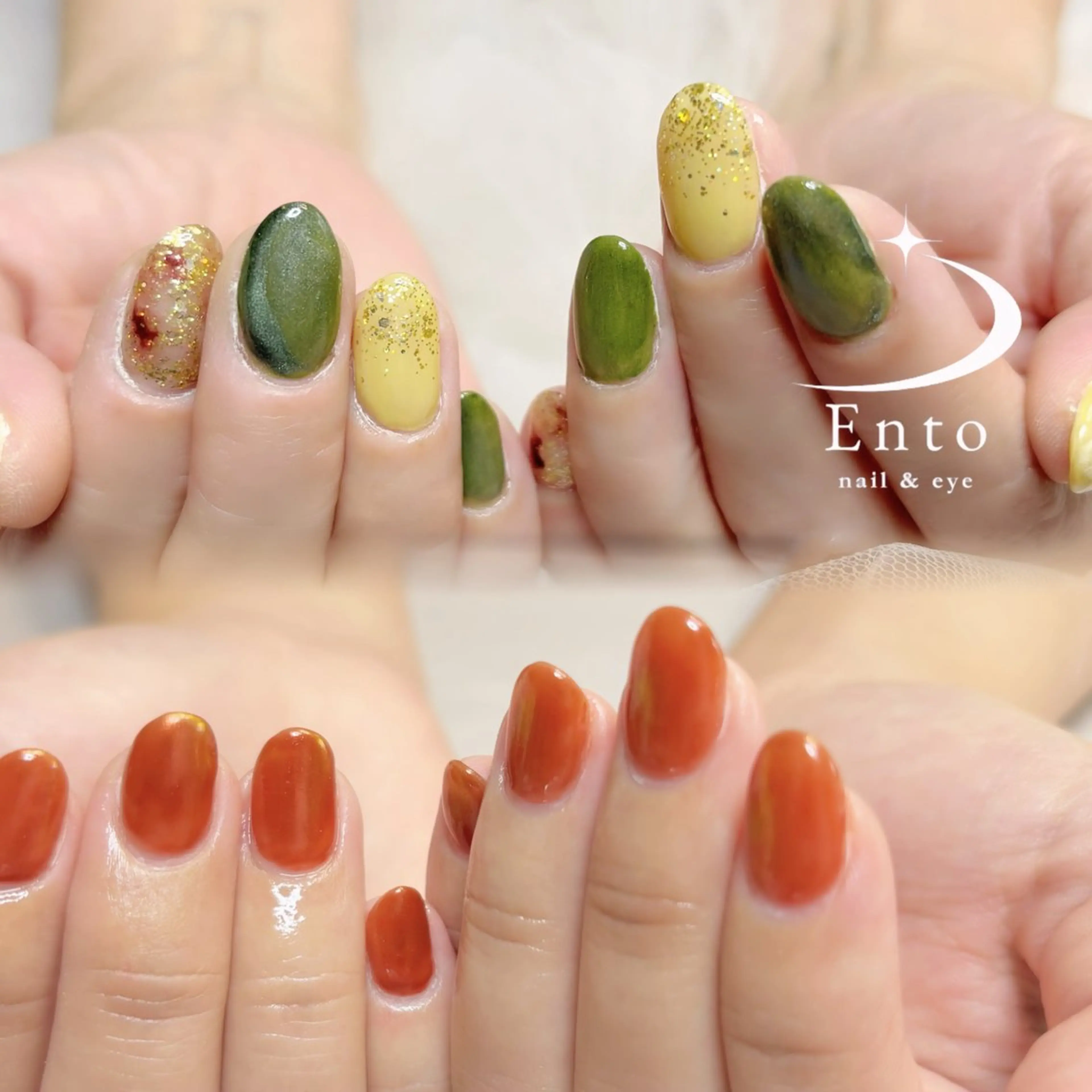 ミディアム ハンドネイル ハンドケア Ento nail&eye所属・Ento nail&eyeのマツエク・マツパデザイン