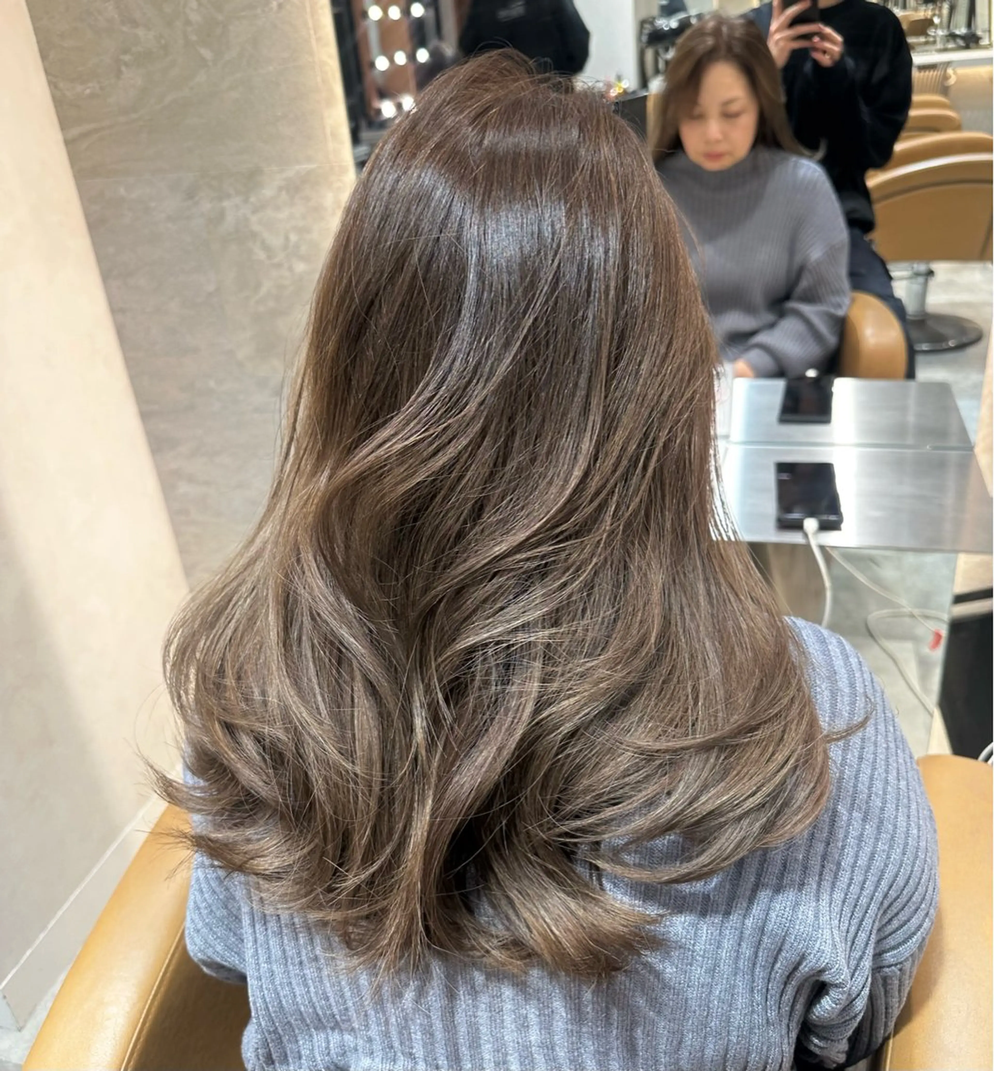 セミロング 髪質改善 カット ヘアカラー トリートメント ヘアセット 韓国ヘア/レイヤー/ 髪質改善/銀座/田島のヘアスタイル