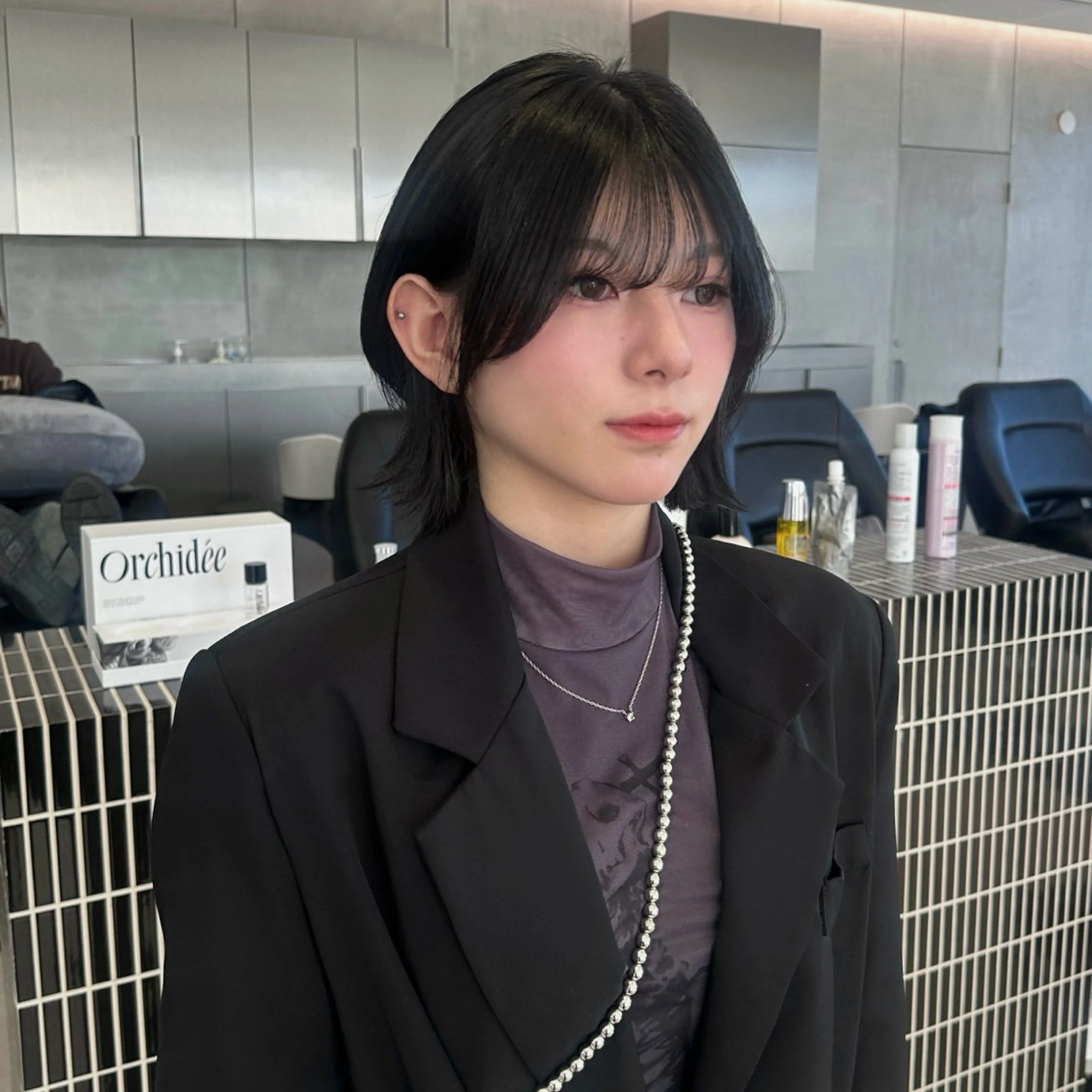 ミディアム ボブレイヤー ボブ レイヤーカット カット ヘアカラー nanami ￤髪質改善￤レイヤーのヘアスタイル