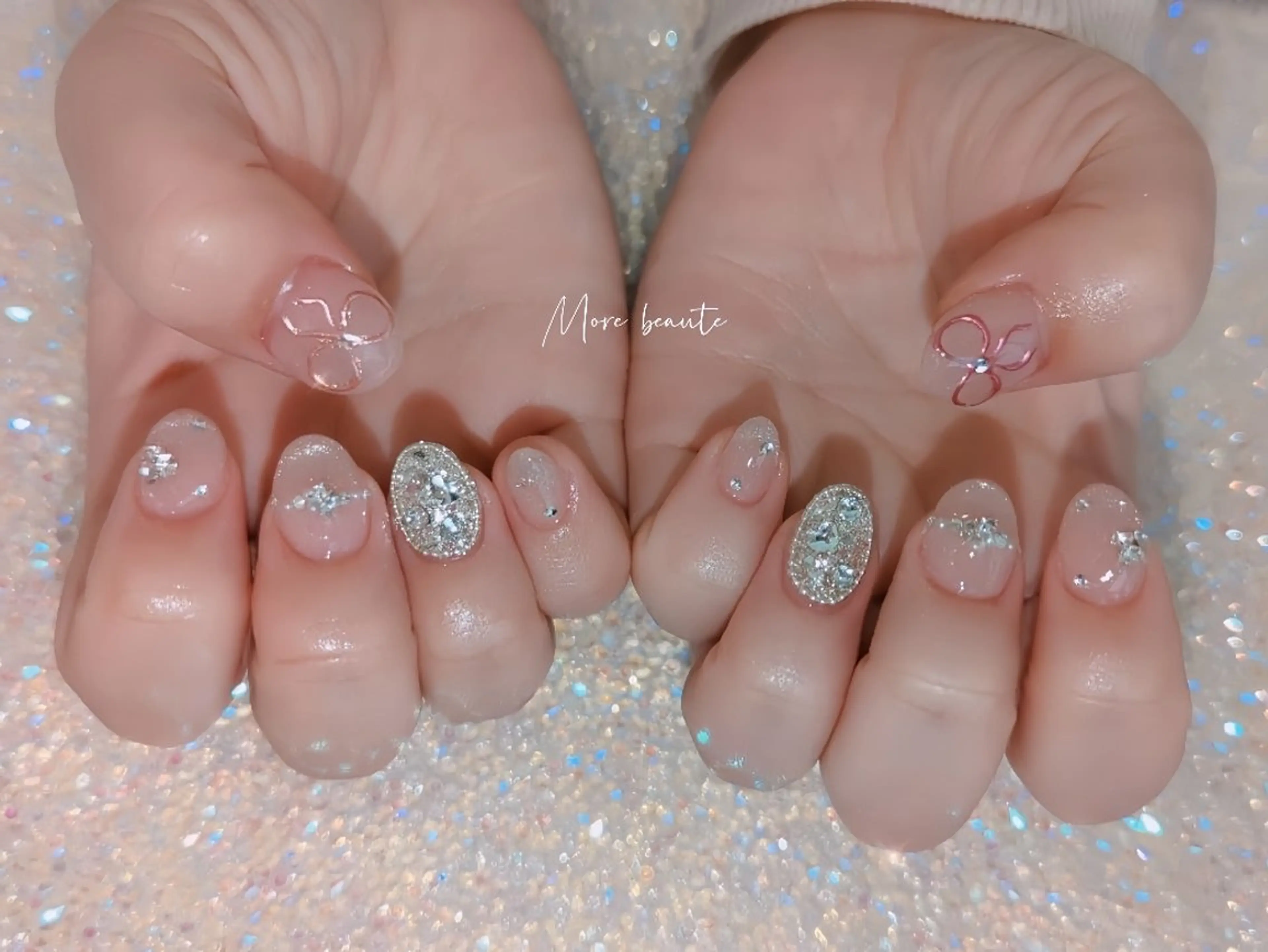 ネイル アートネイル ジェルネイル ハート 韓国ネイル マグネットネイル ハンドネイル I LOVE ME NAIL.｡.:*♡のネイルデザイン