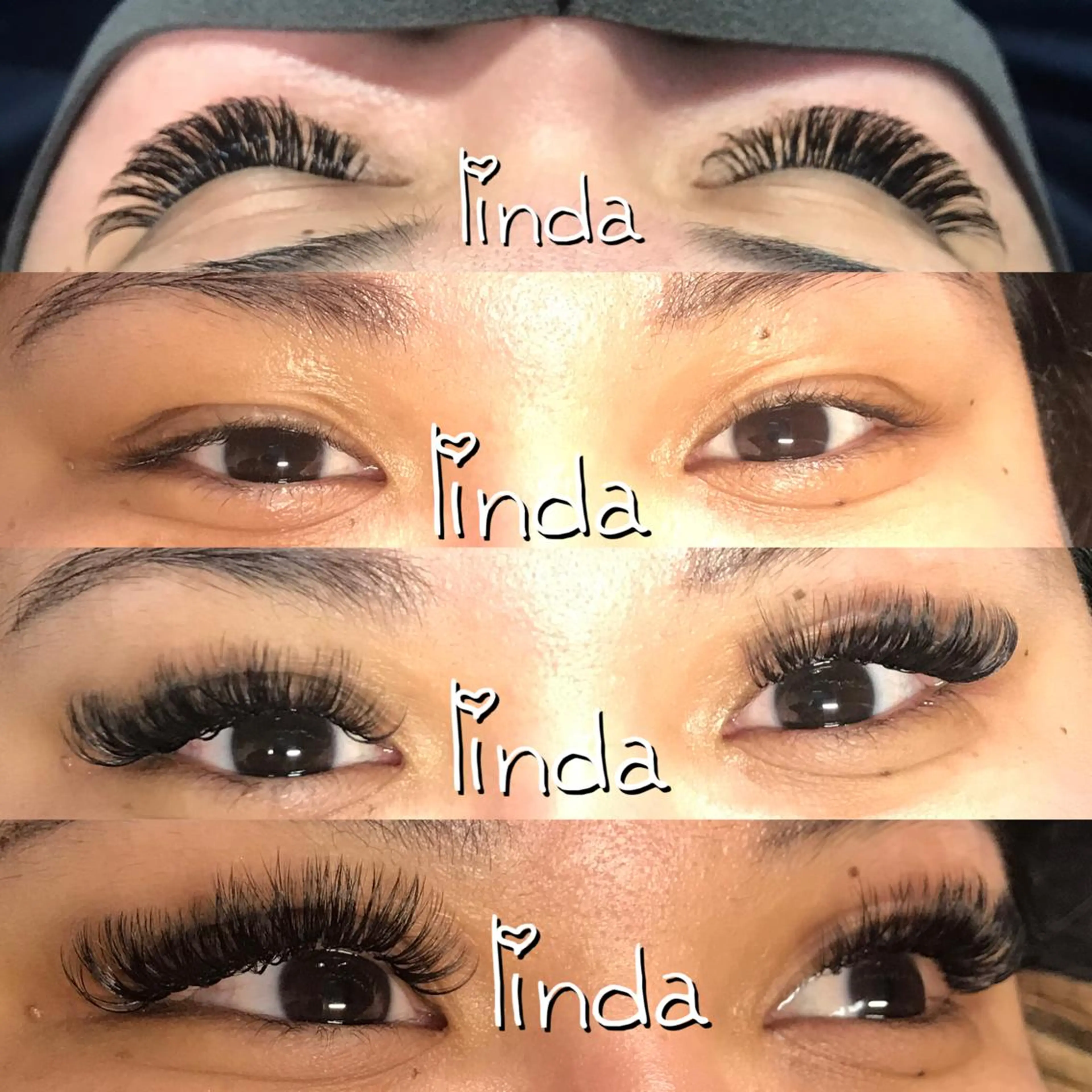 マツエク・マツパ 付け放題 ボリュームラッシュ linda lashesのマツエク・マツパデザイン