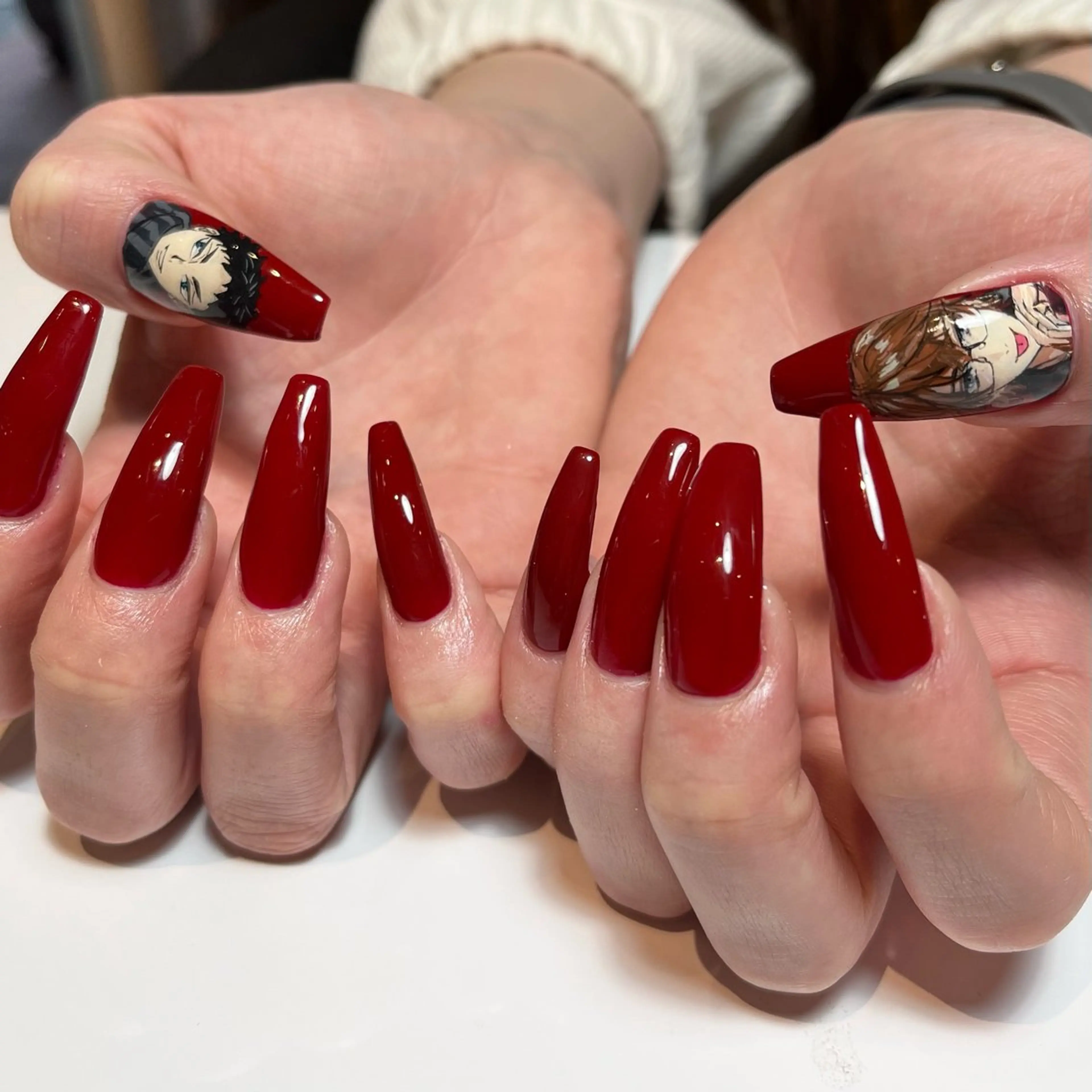 ネイル アートネイル ボルドー 持ち込み ハンドネイル ballie／小野原 なつみのネイルデザイン