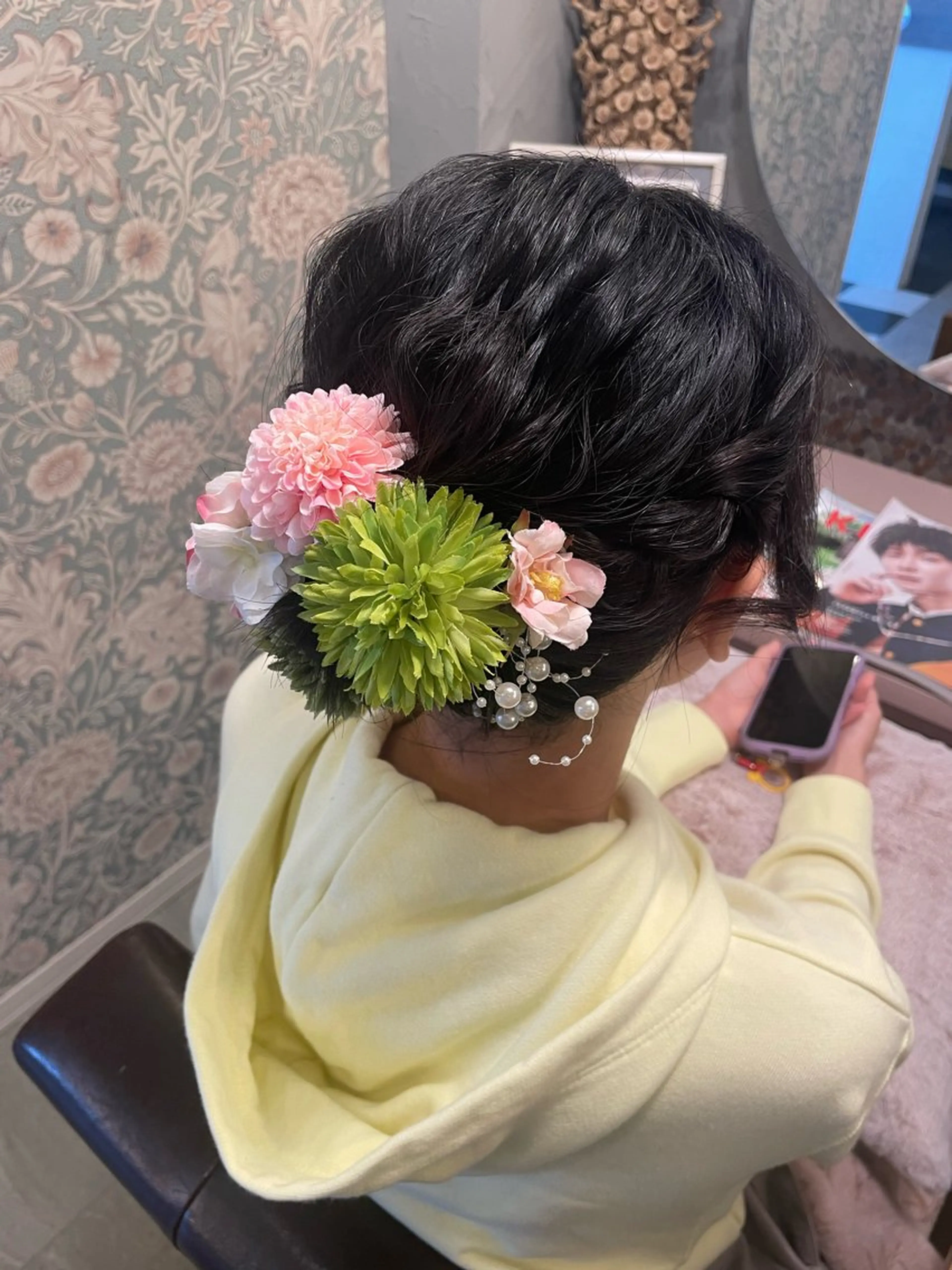 ヘアアレンジ 着物ヘア ボブ ヘアセット hair  make echo所属・hair make echo滿木あい花のヘアスタイル