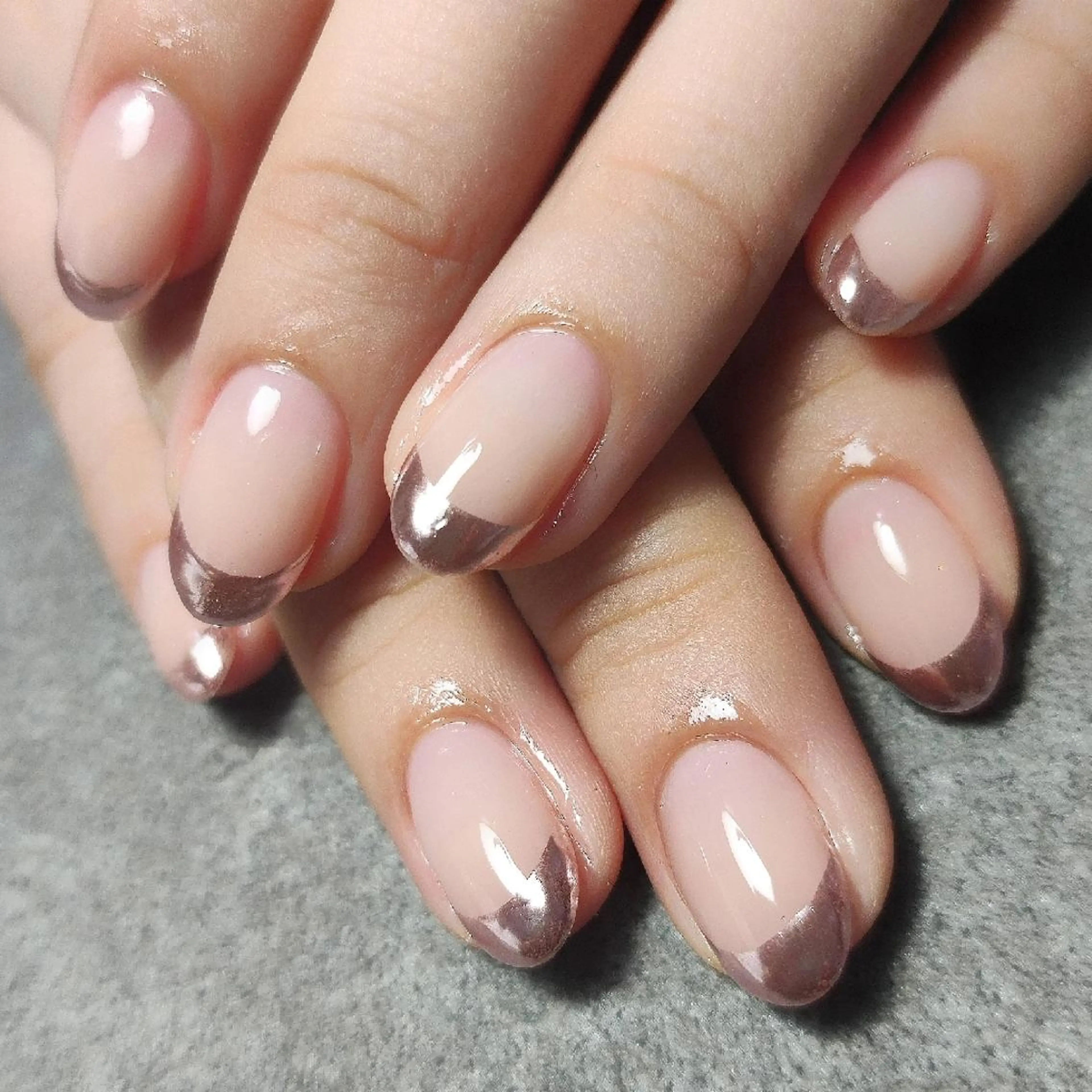 ネイル フレンチネイル ミラーネイル 個人サロン saltnailのネイルデザイン