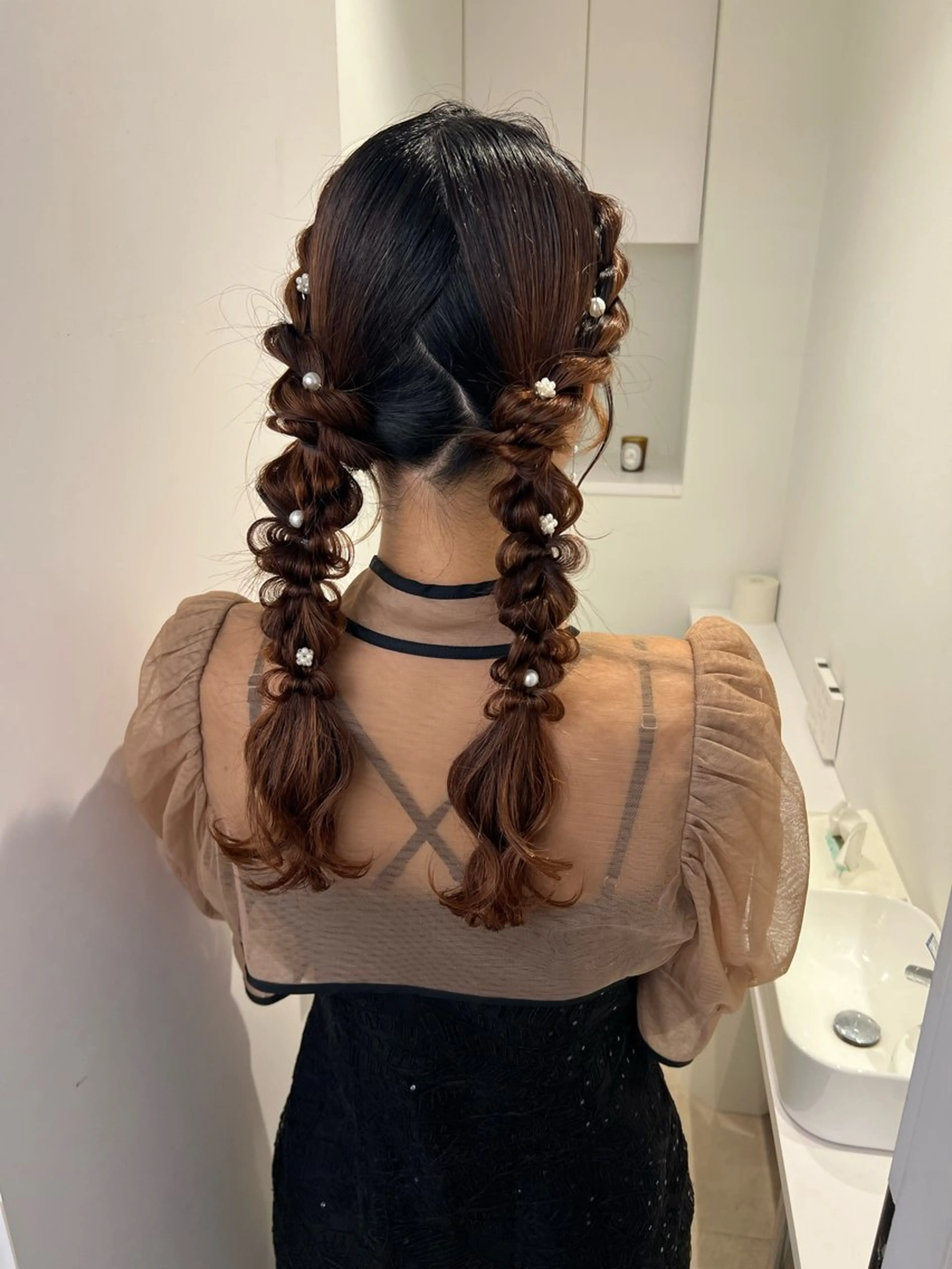 ヘアアレンジ ヘアセット アレンジ/ブラウン カラー HARU🕯のヘアスタイル