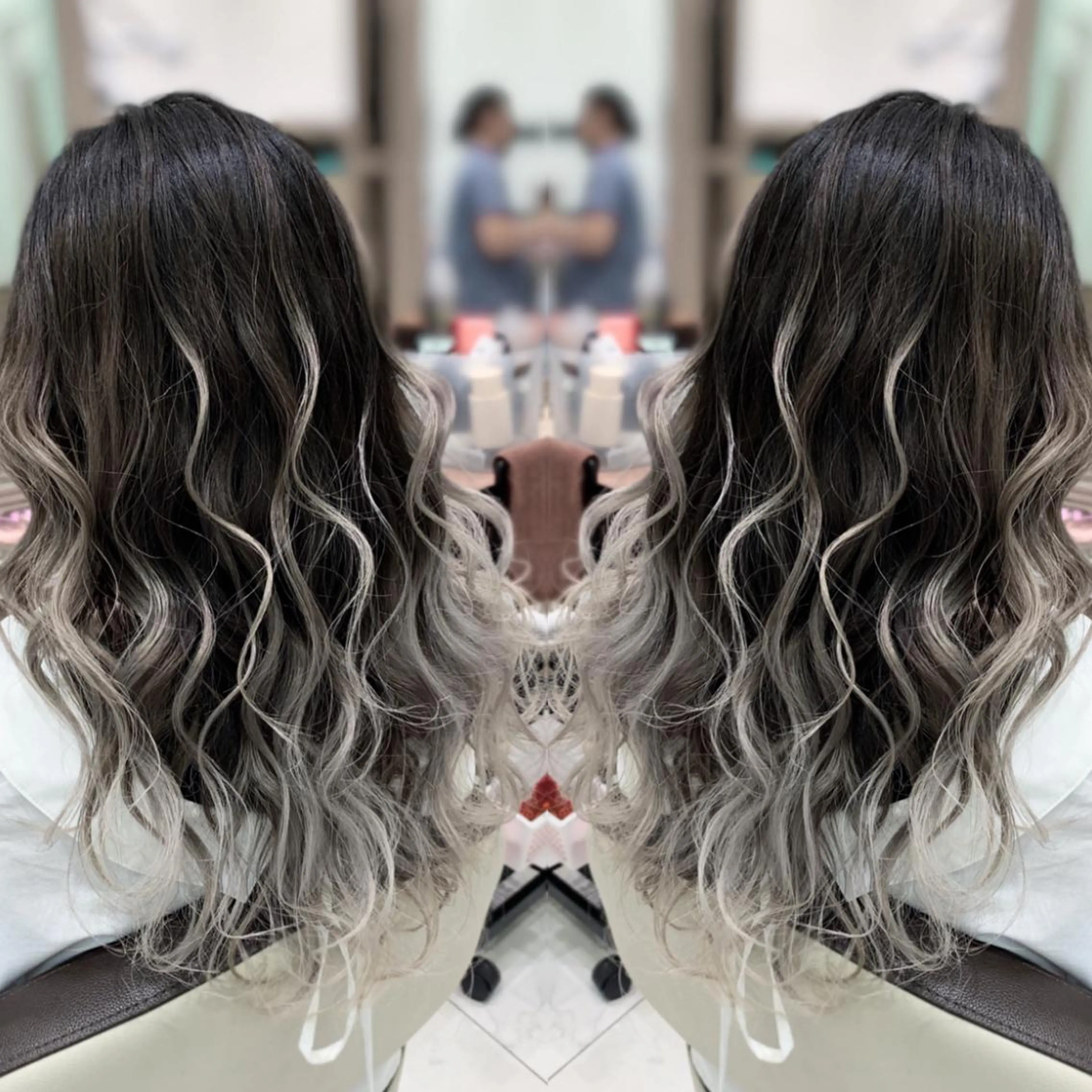 ロング カラー バレイヤージュ レイヤーカット カット ヘアカラー N° jillva ♦️川端裕司♦️のヘアスタイル