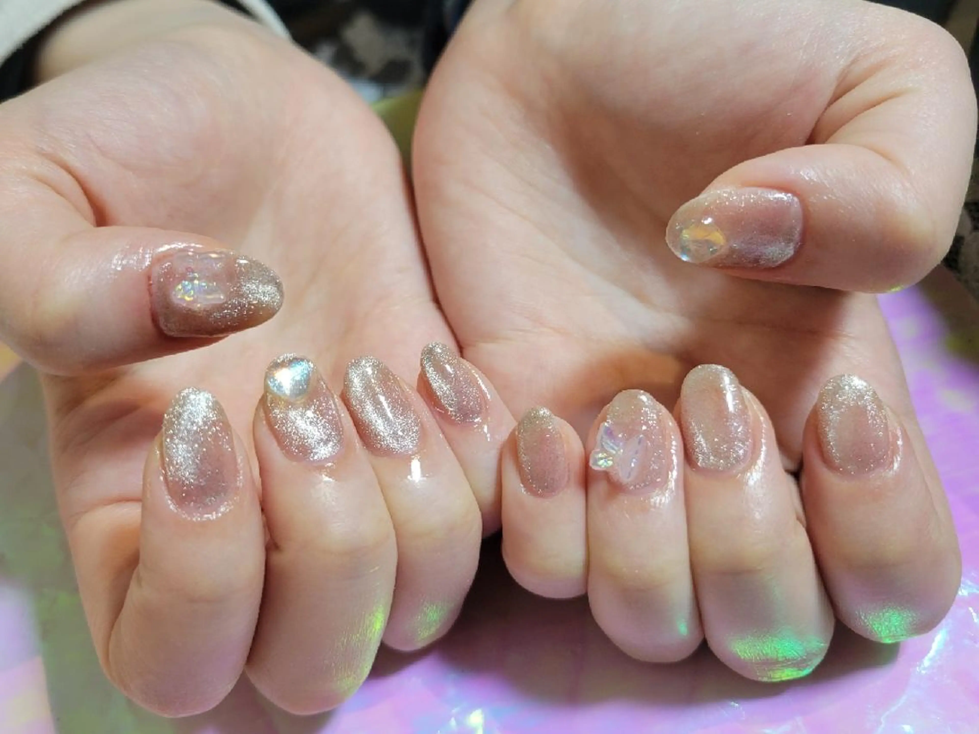 ネイル マグネットネイル 💜bora .のネイルデザイン