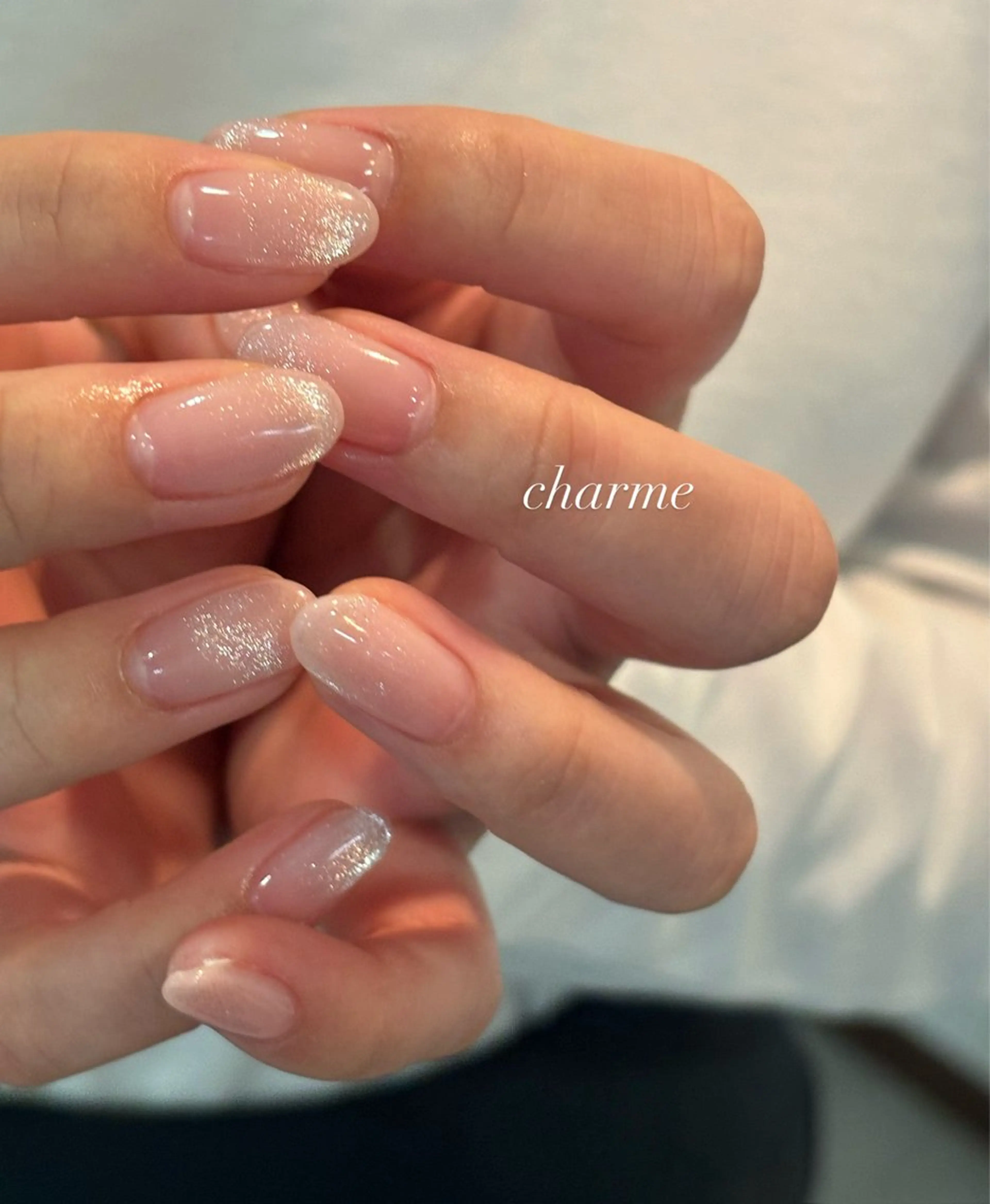 ネイル フレンチネイル マグネットネイル マグネットフレンチ ハンドネイル charme所属・charme nailのネイルデザイン