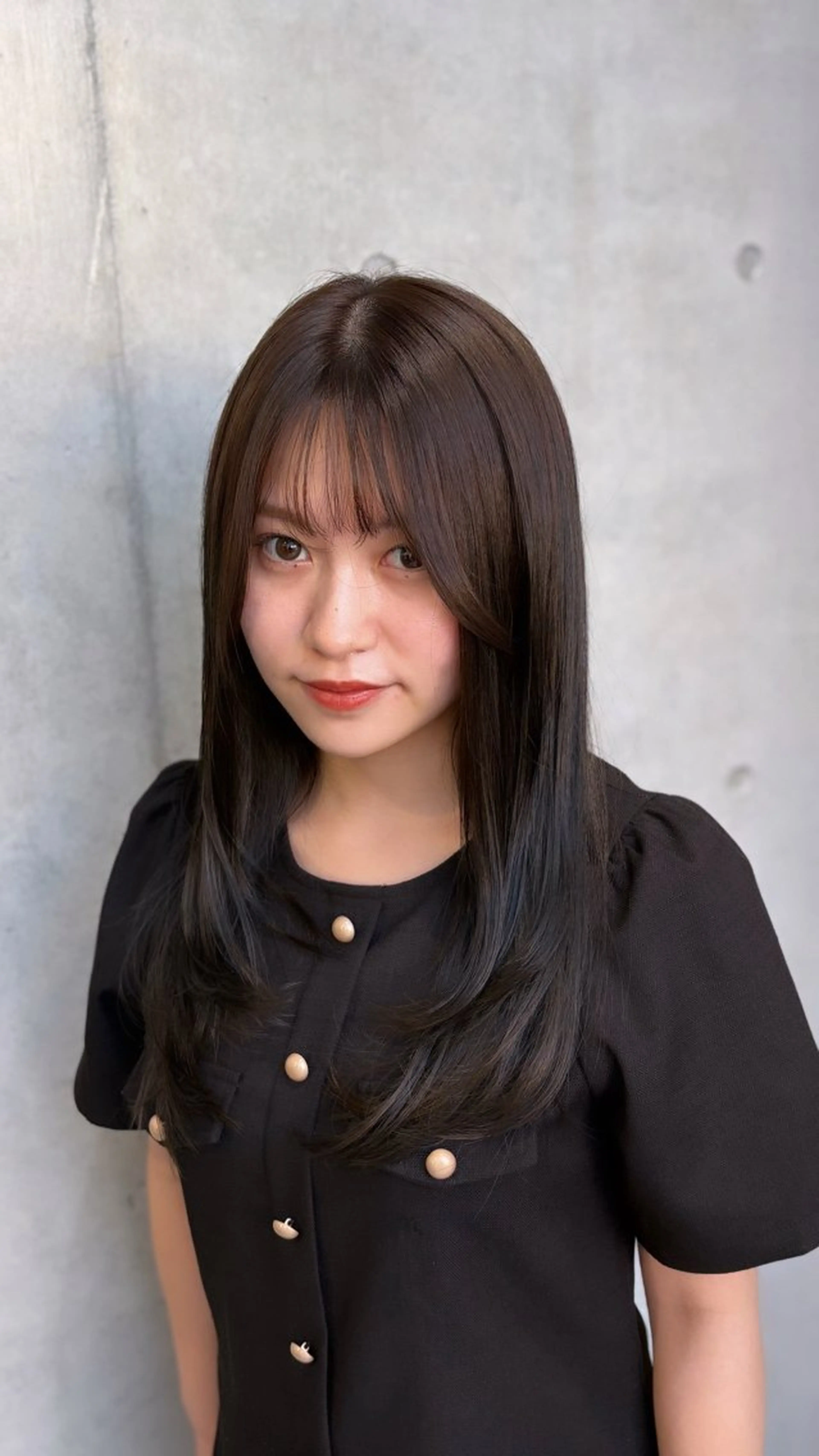 セミロング カラー パーマ カット ヘアカラー トリートメント レイヤー/グレージュ 赤み消し/コウスケのヘアスタイル